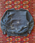1980s navy reverse weave paint splatter sweatshirt