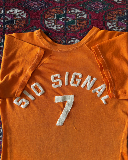 1940s World War II 510th signal division orange athletic army base jersey