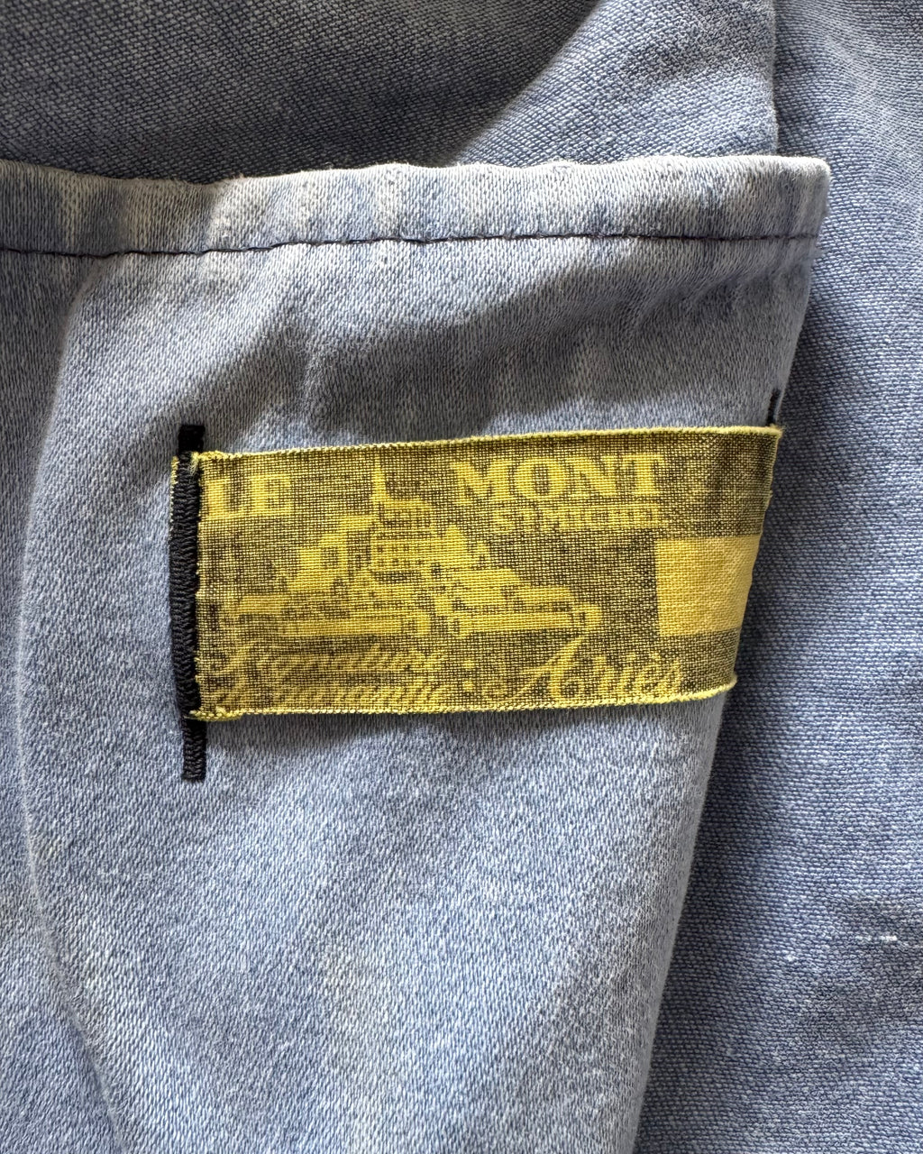 1940s Le Mont faded blue moleskin French chore jacket