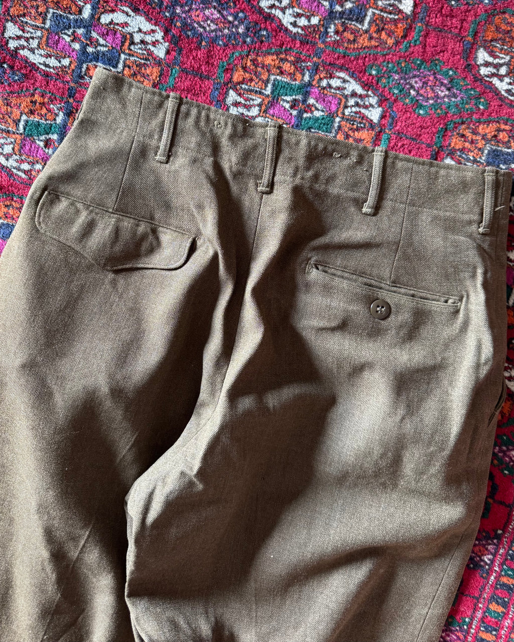Vintage 1955 wool army baggy trousers