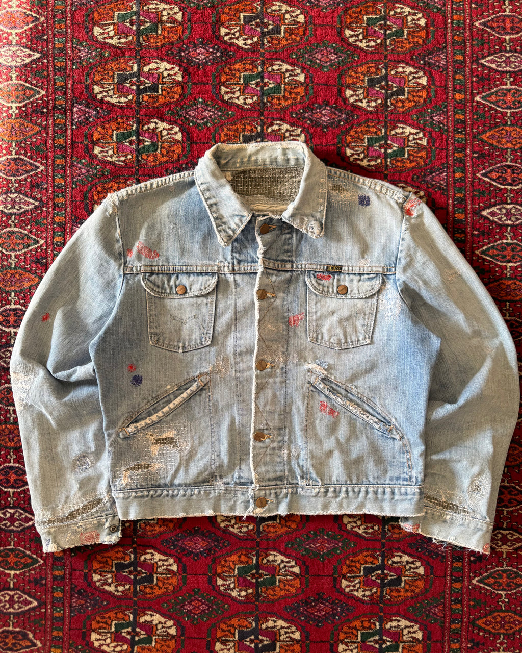 1960s Maverick denim jacket with heavy original owner repair￼