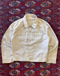 Vintage ranch craft 1970s paint splatter, beige, jean jacket ￼