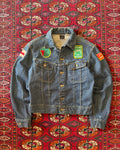 Vintage 1960s Lee serialized dark wash denim jacket with patches