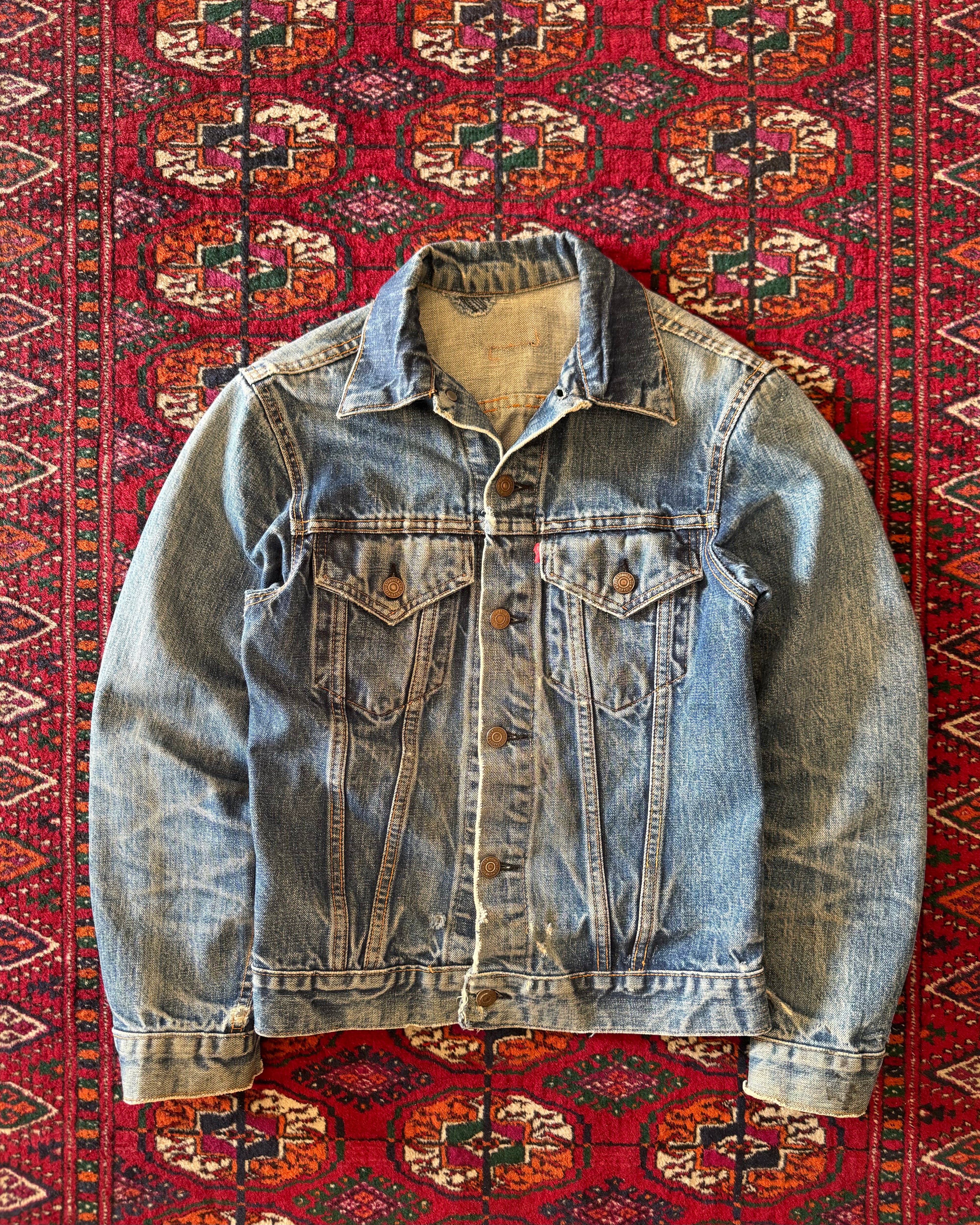 Vintage 1960s Levi’s big E jacket with leather elbow patch patches
