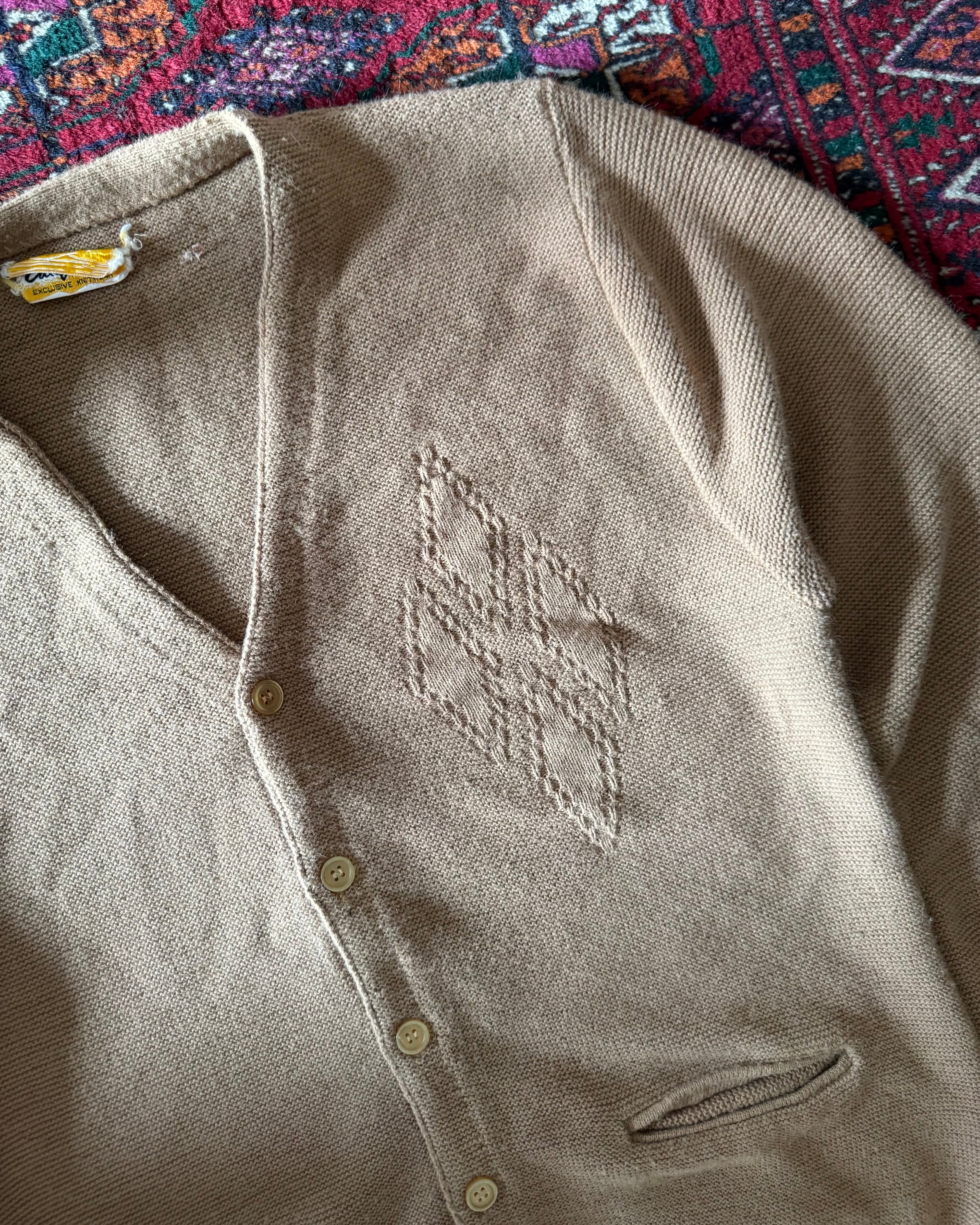 Vintage 1960s four diamond knit cardigan ￼