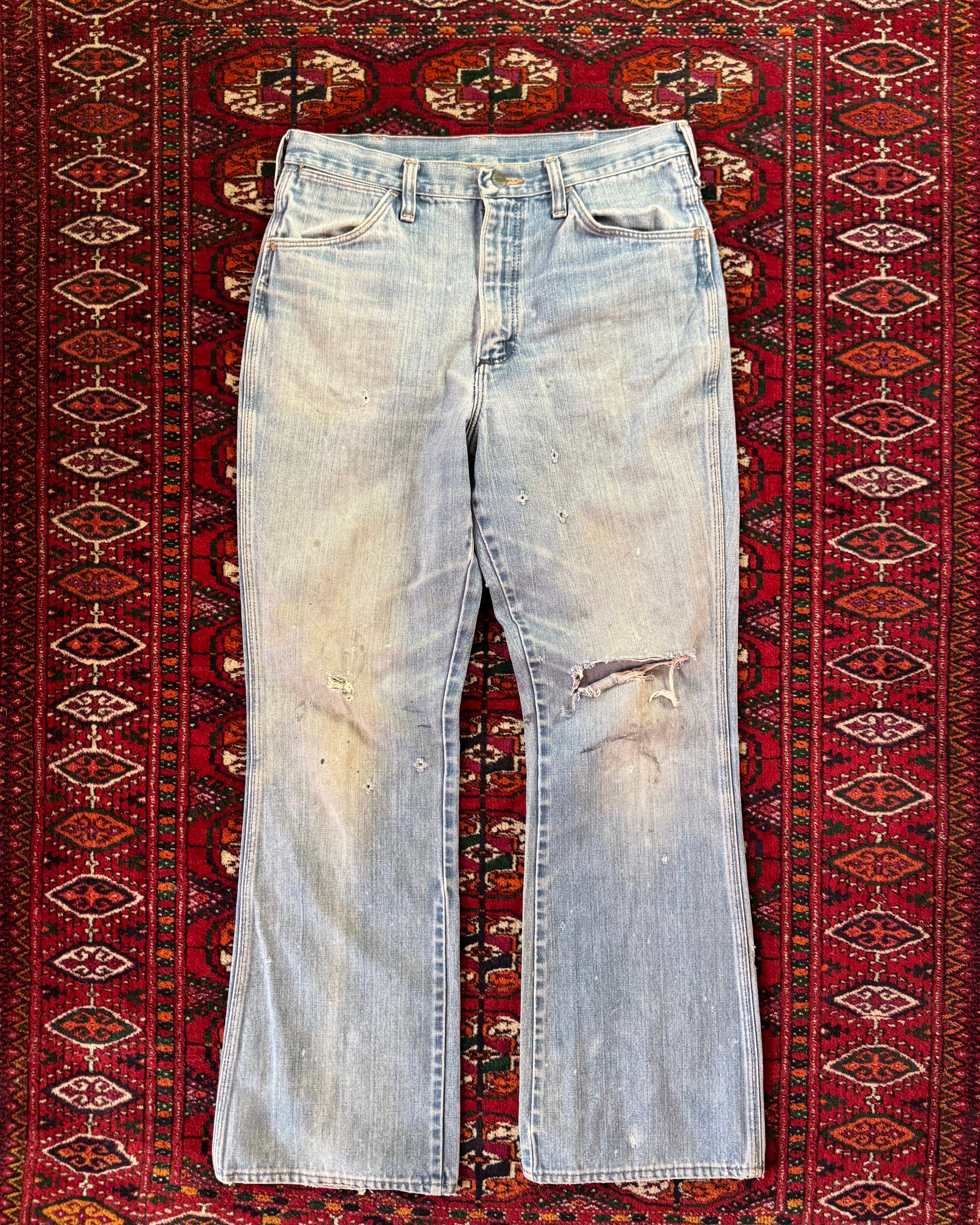 Vintage 1960s/70s wrangler faded distressed boot cut jeans
