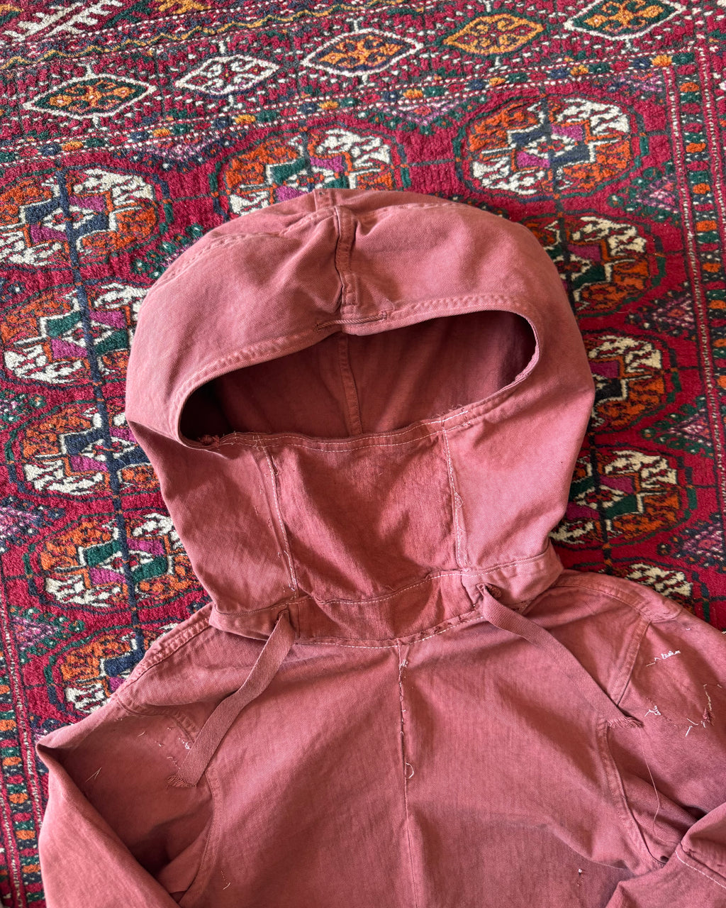 Vintage World War II anorak gunner smock hoodie with original owner alterations ￼