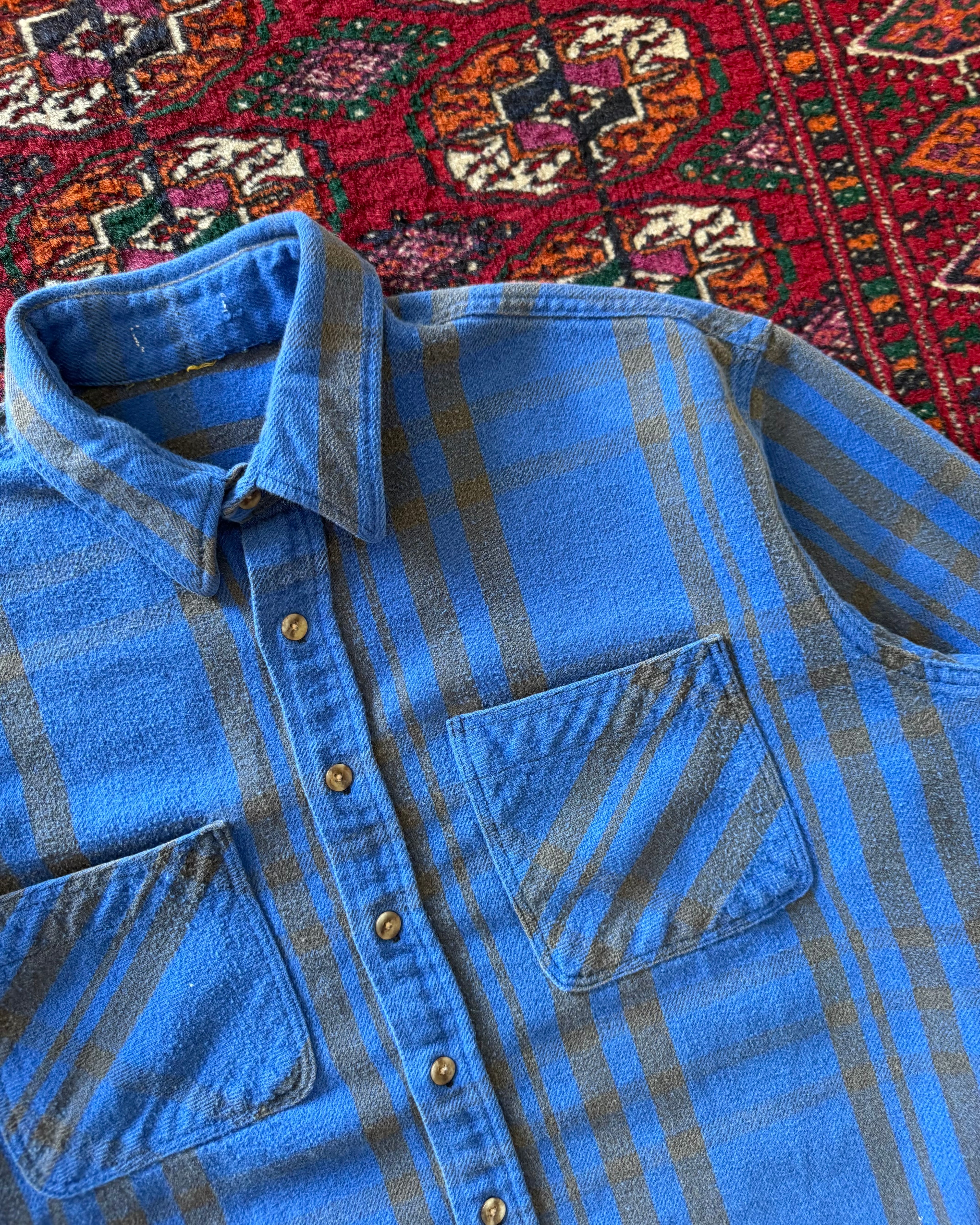 1970s/80s blue cotton flannel