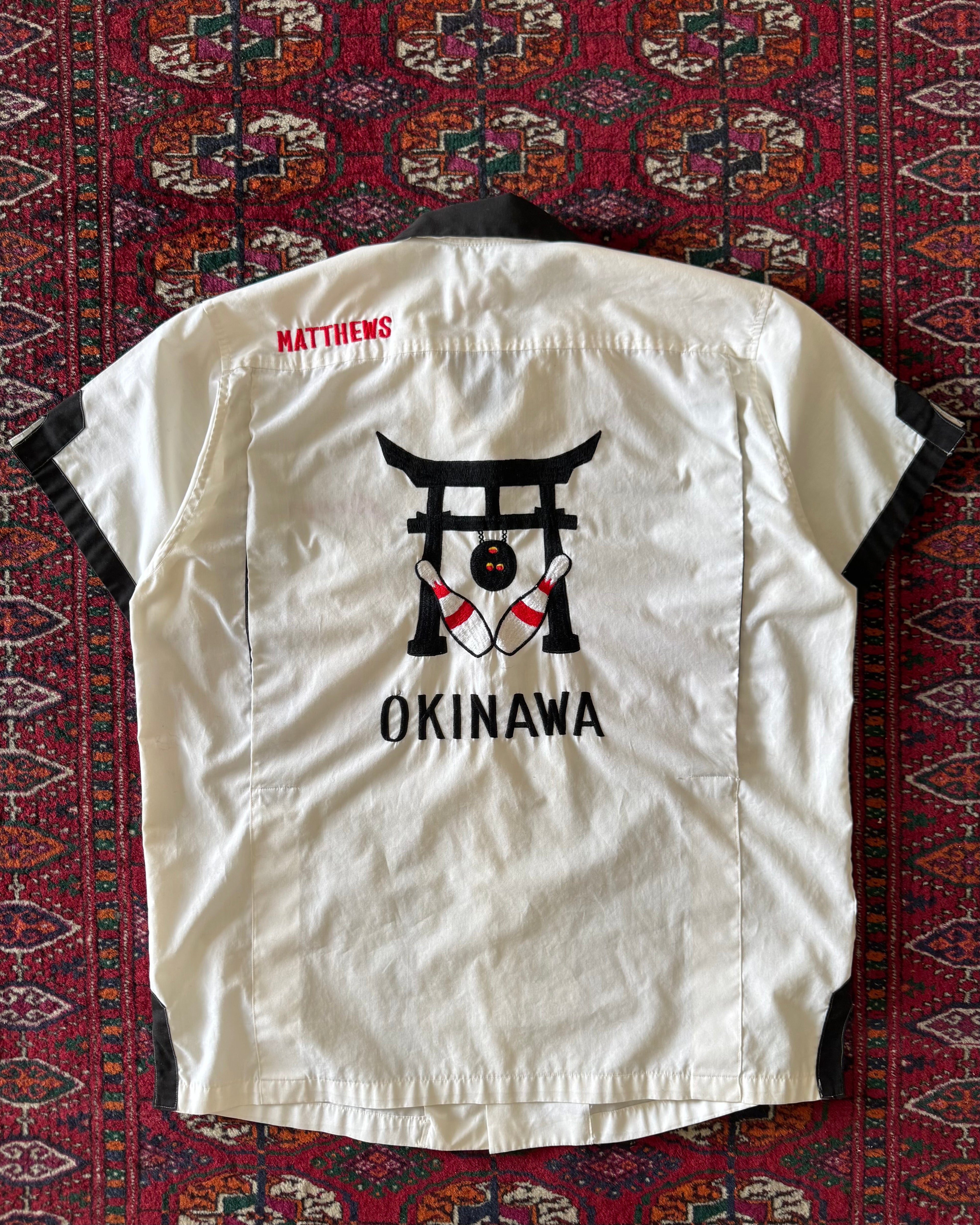 Vintage 1960s Mugi-store Okinawa bowling shirt ￼