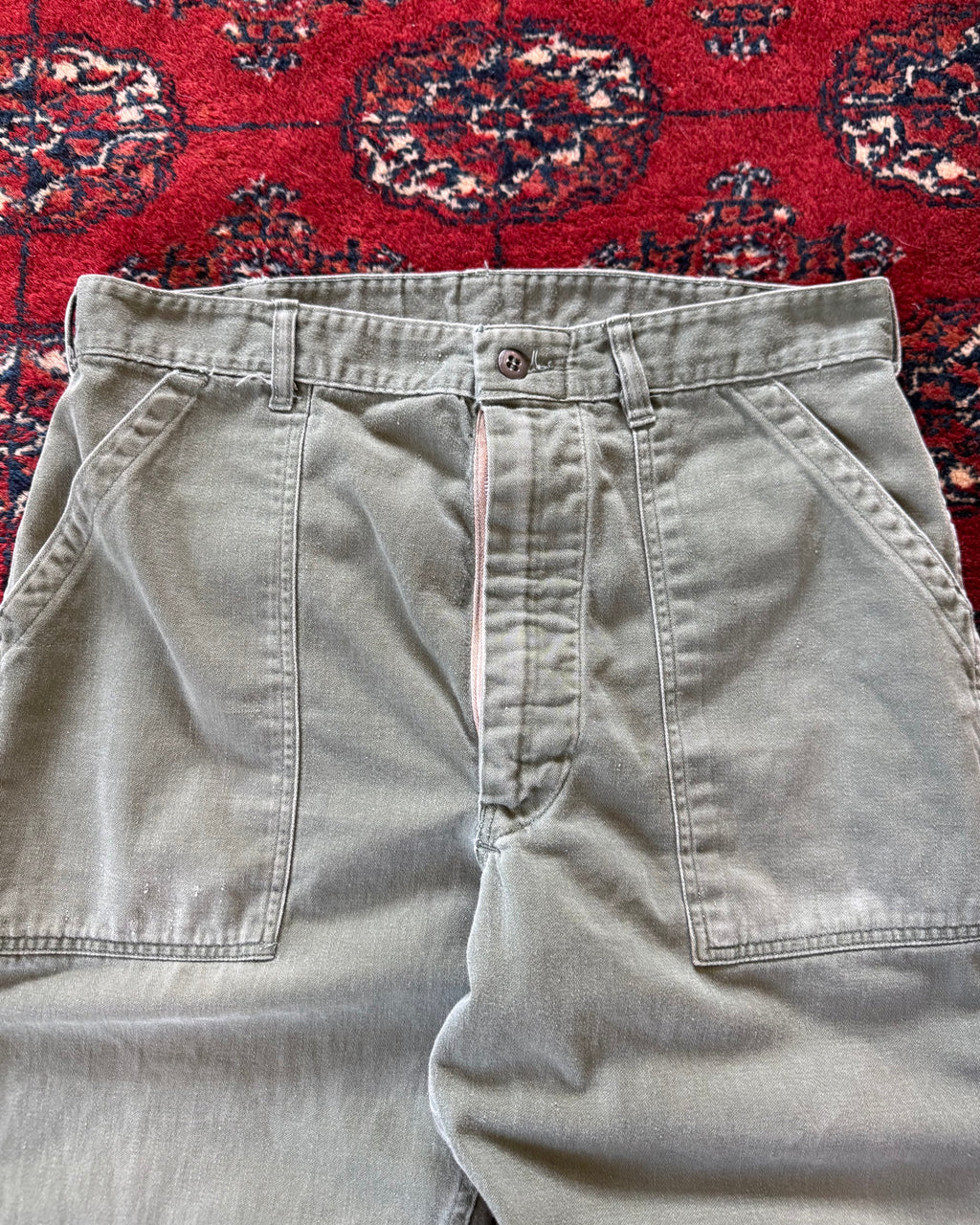 1970s zipper fly OG-107 fatigue pants