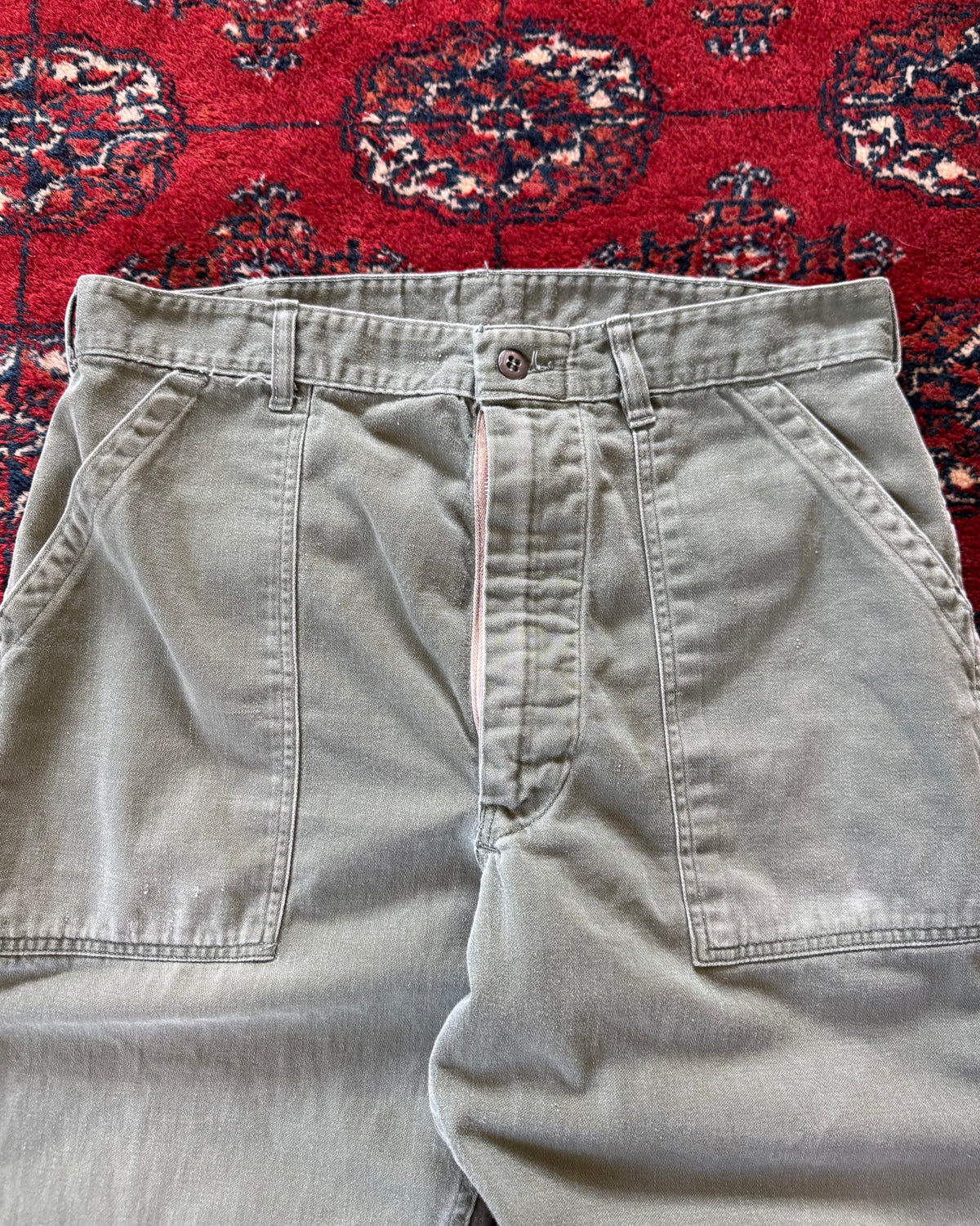 1970s zipper fly OG-107 fatigue pants