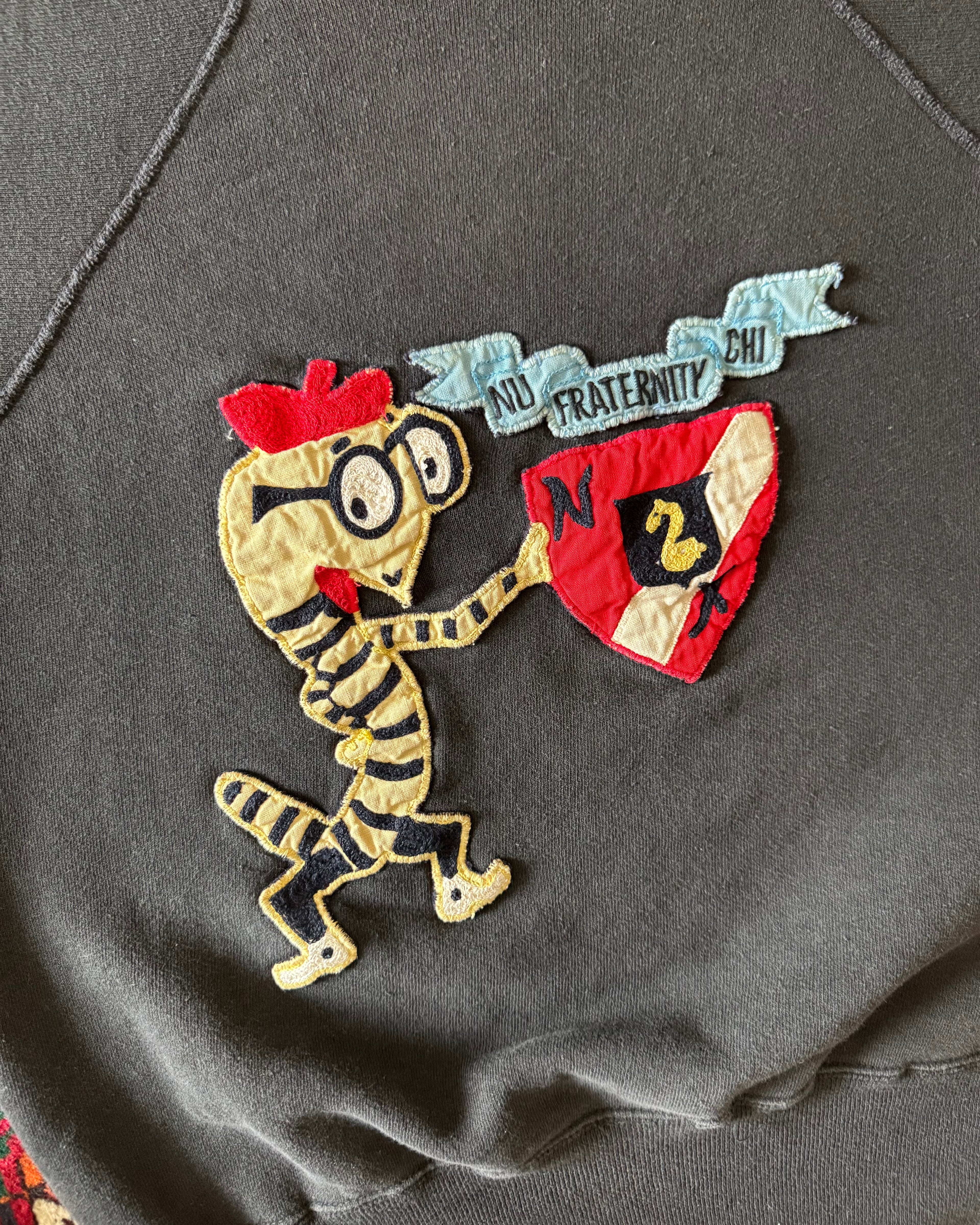 Vintage 1960s black cotton fraternity sweat ￼