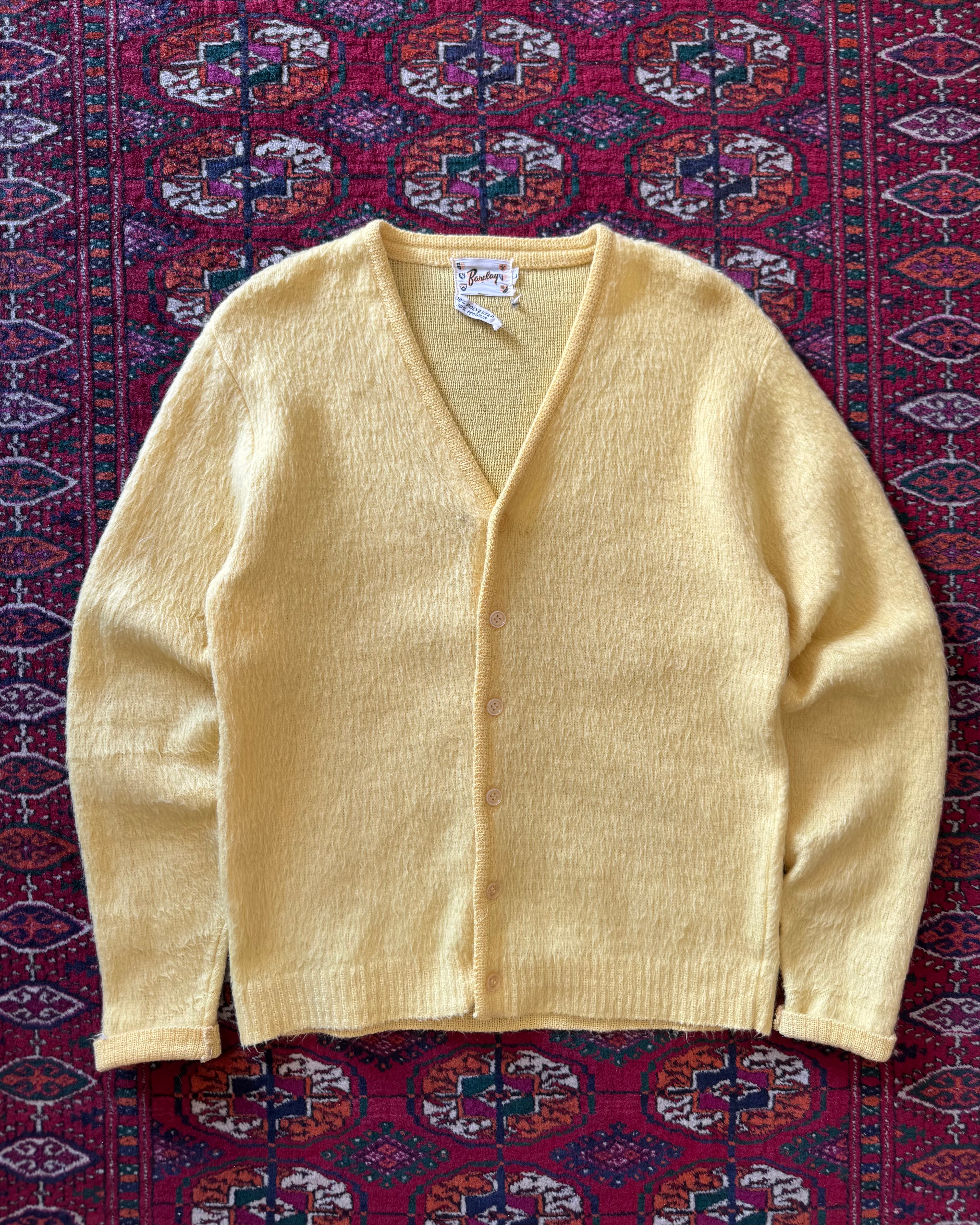 1960s yellow mohair cardigan