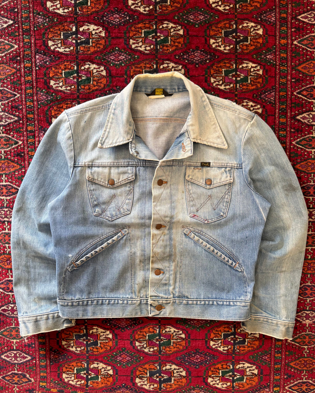 1980s wrangler faded no fault denim jacket