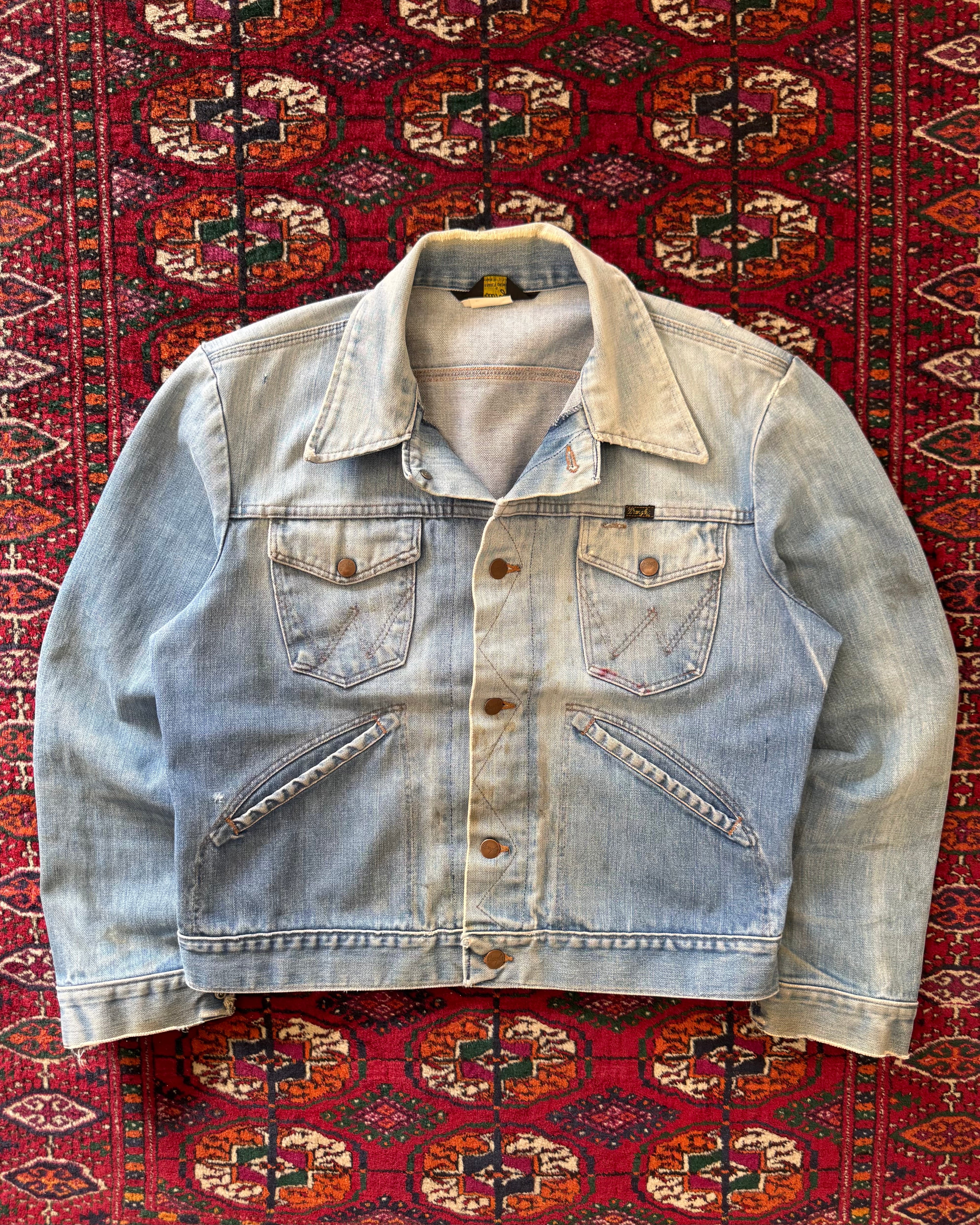 1980s wrangler faded no fault denim jacket