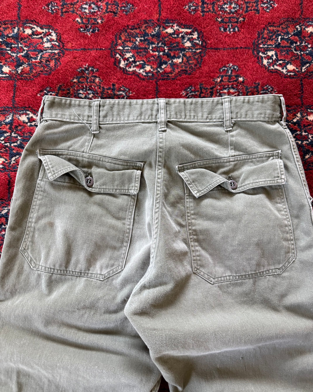 1970s zipper fly OG-107 fatigue pants