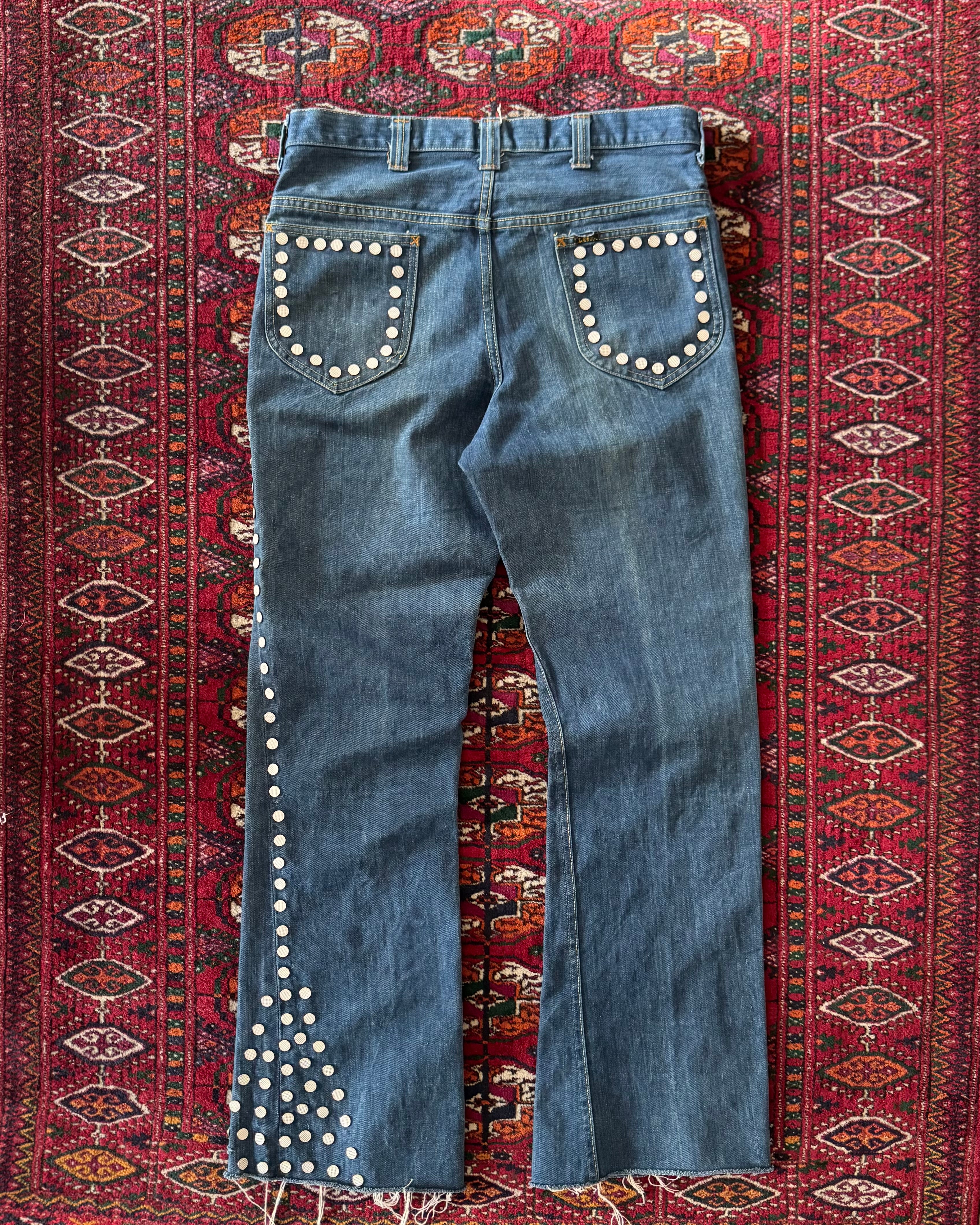 Vintage 1970s Lee denim studded flares ￼