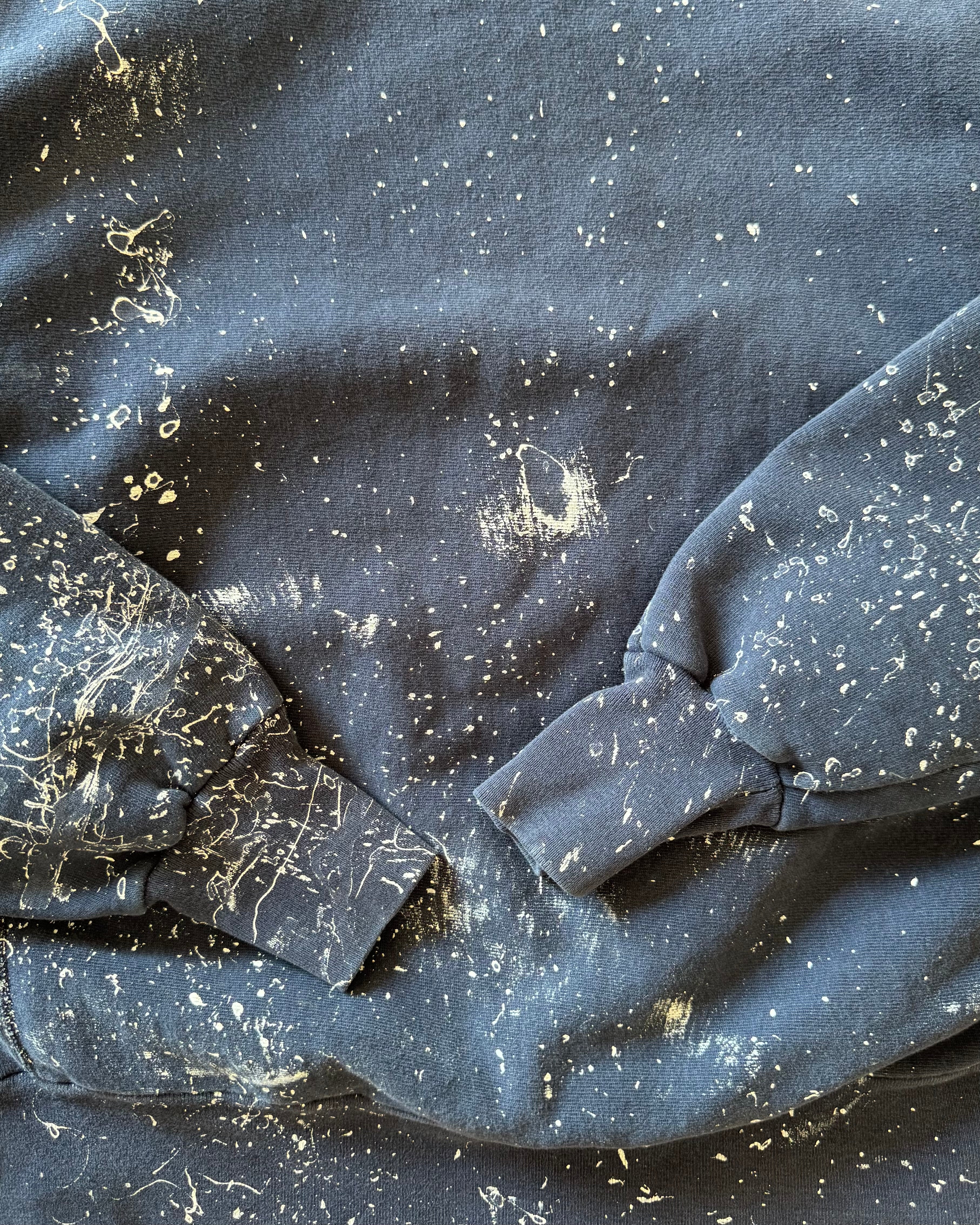 1980s navy reverse weave paint splatter sweatshirt