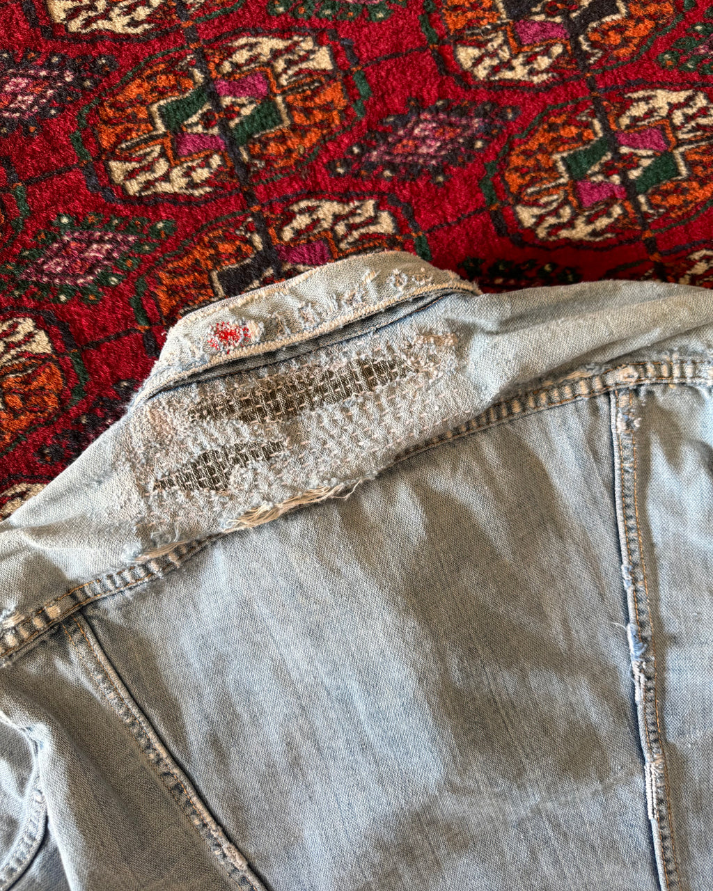 1960s Maverick denim jacket with heavy original owner repair￼