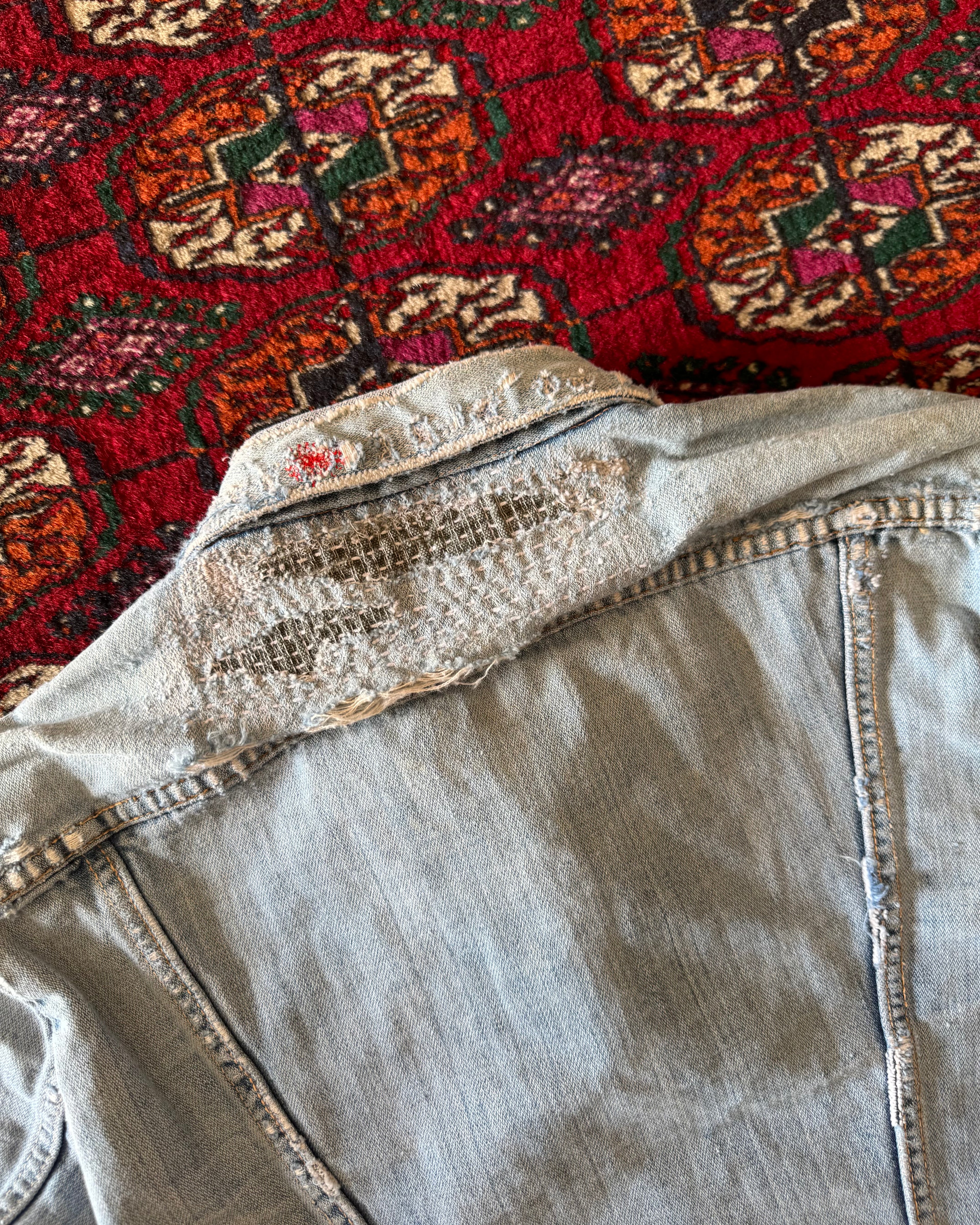 1960s Maverick denim jacket with heavy original owner repair￼