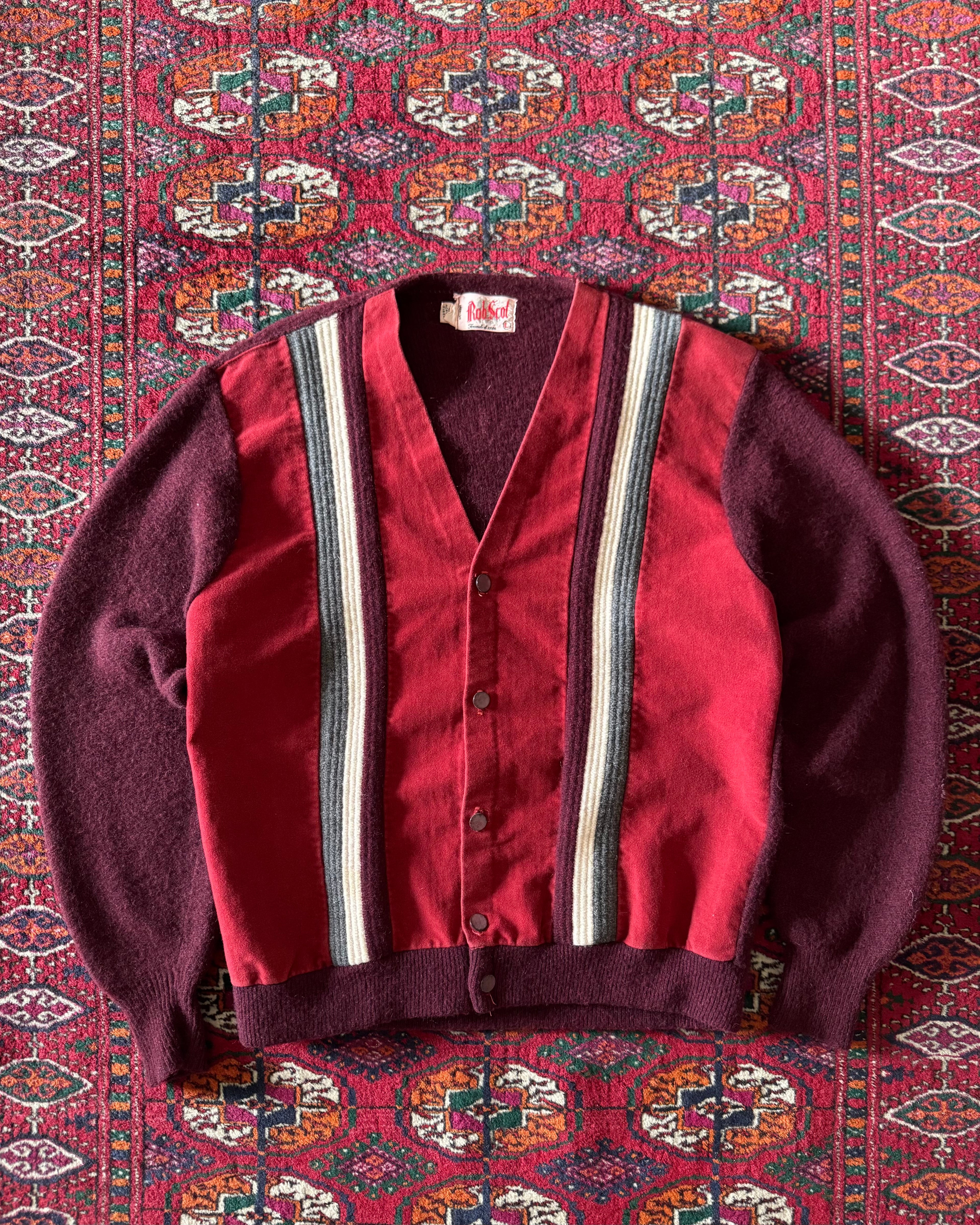 Vintage 1960s wool cardigan with formal paneling ￼