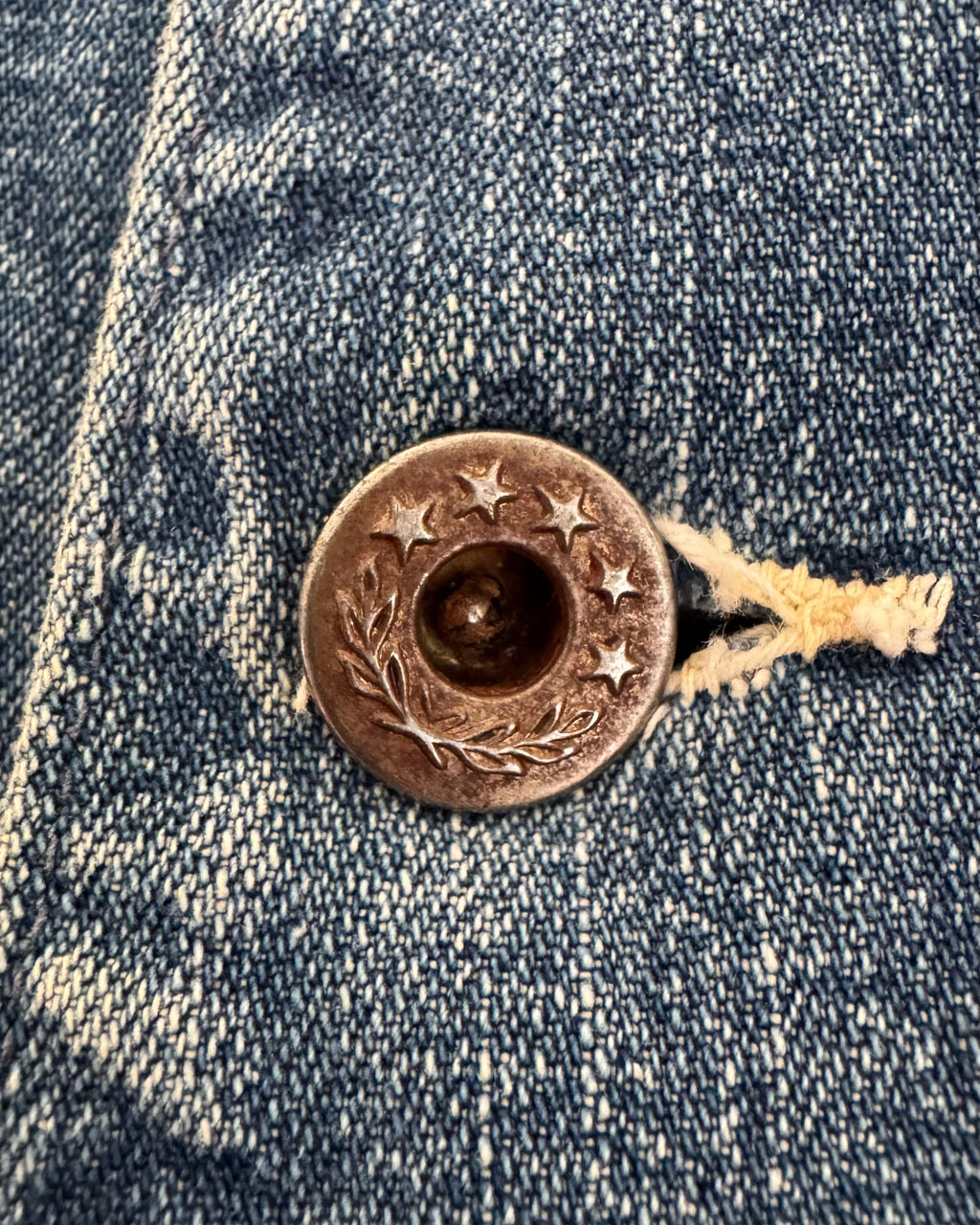 WW2 Denim Chore, laurel leaf donut buttons