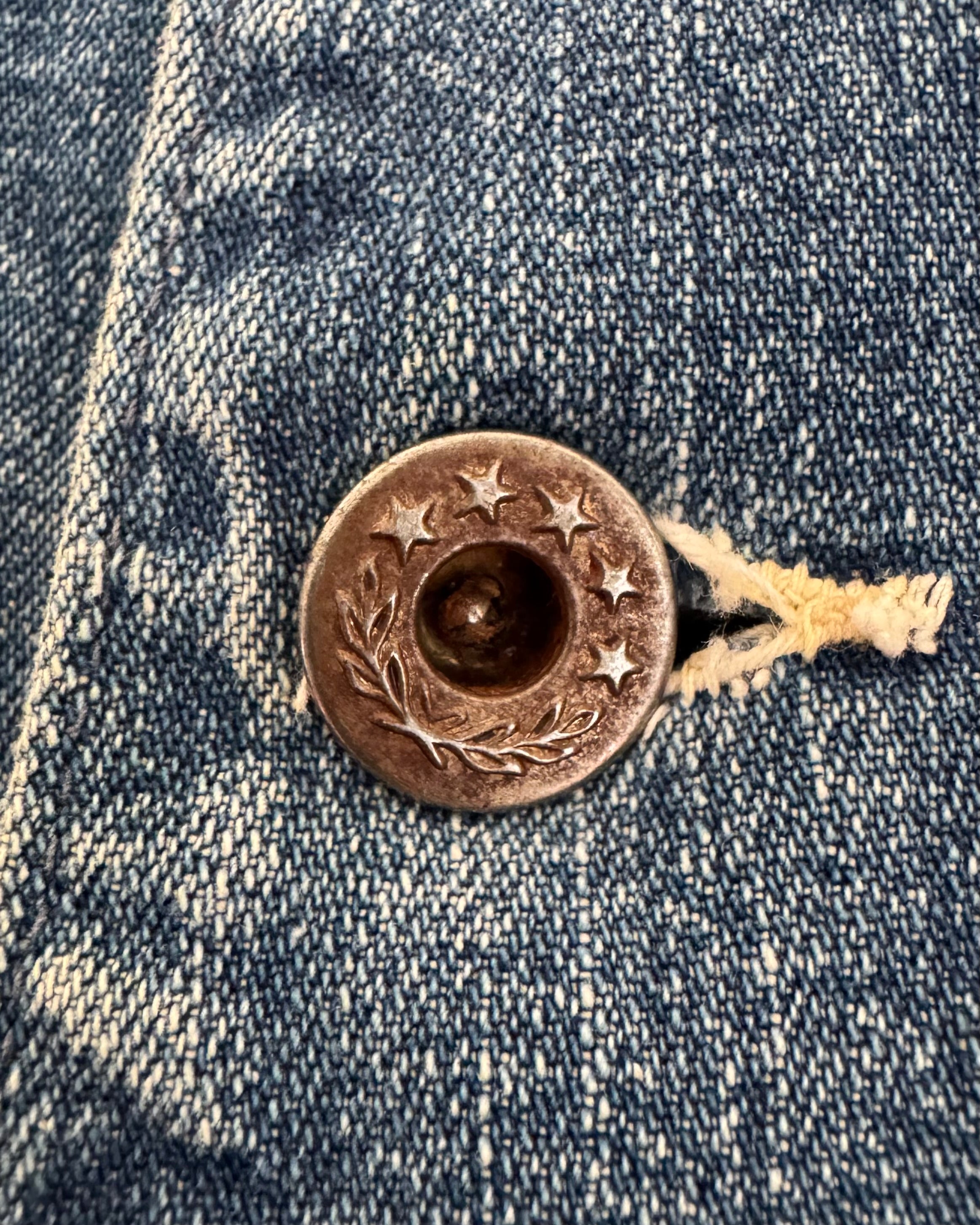 WW2 Denim Chore, laurel leaf donut buttons