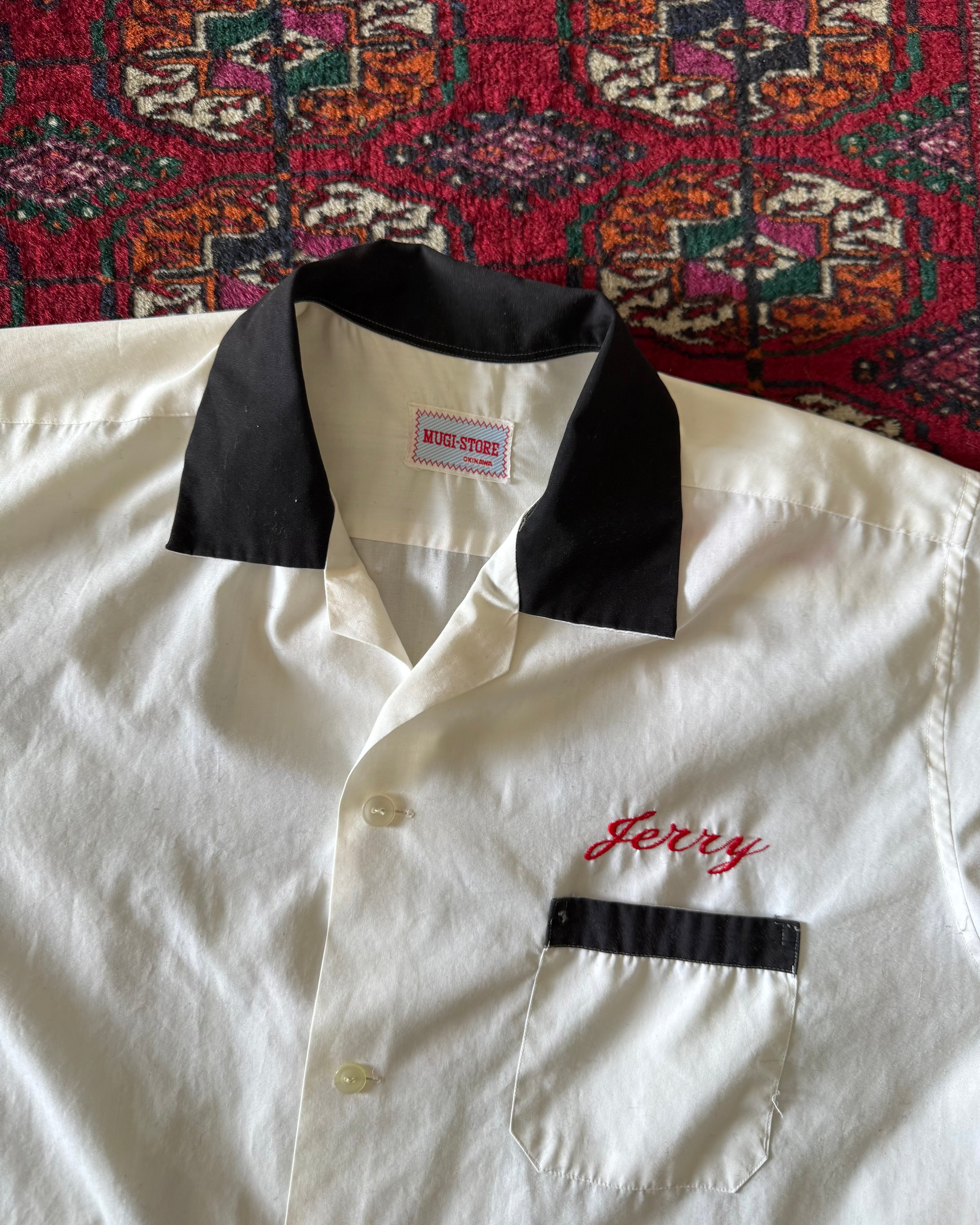 Vintage 1960s Mugi-store Okinawa bowling shirt ￼