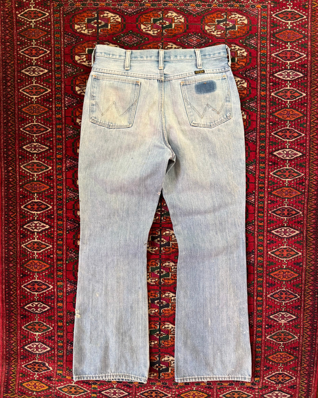 Vintage 1960s/70s wrangler faded distressed boot cut jeans