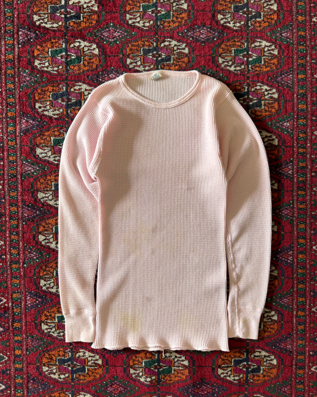 Vintage 1980s pink distressed thermal undershirt ￼