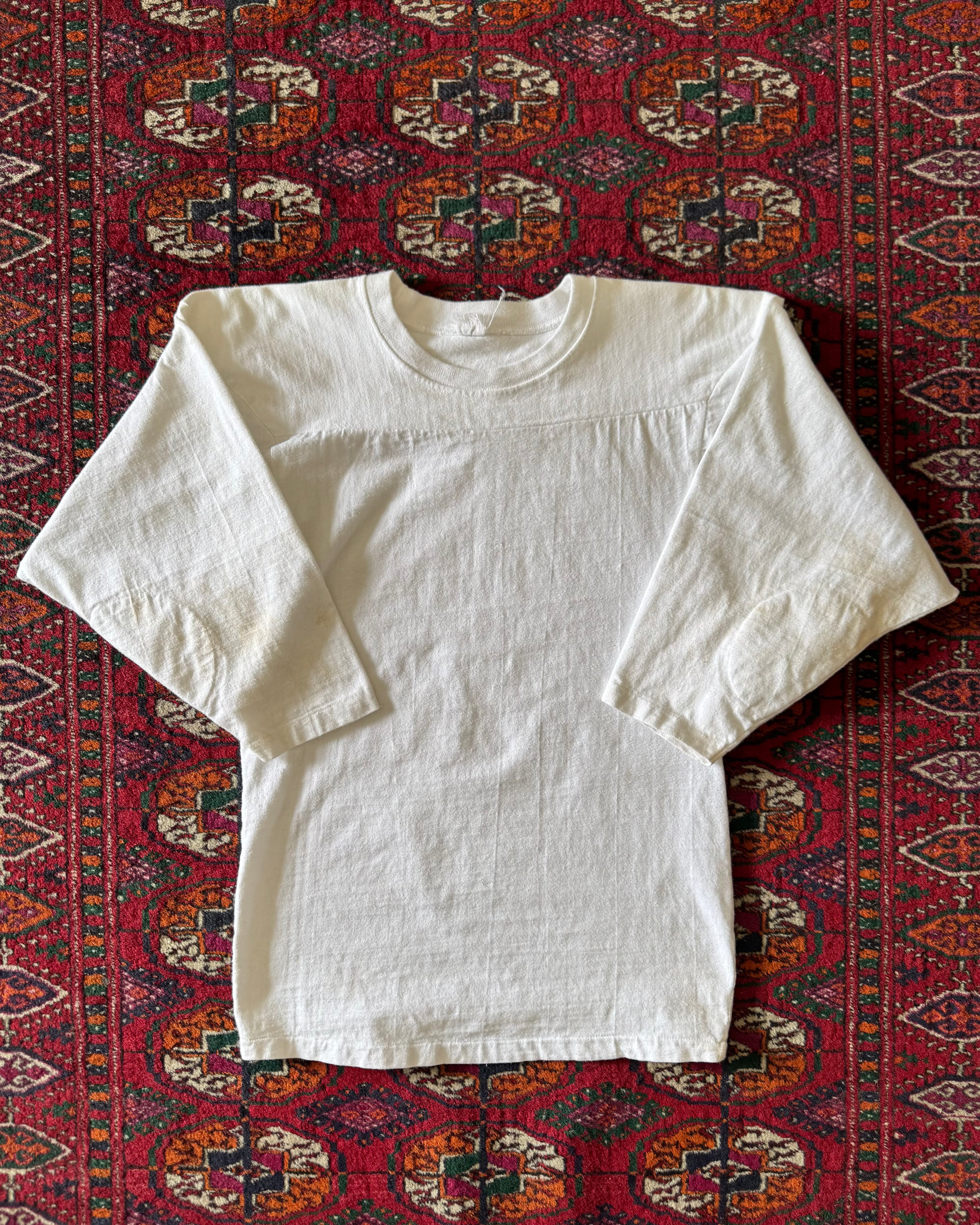 Vintage 1960s white blank cotton sports jersey ￼