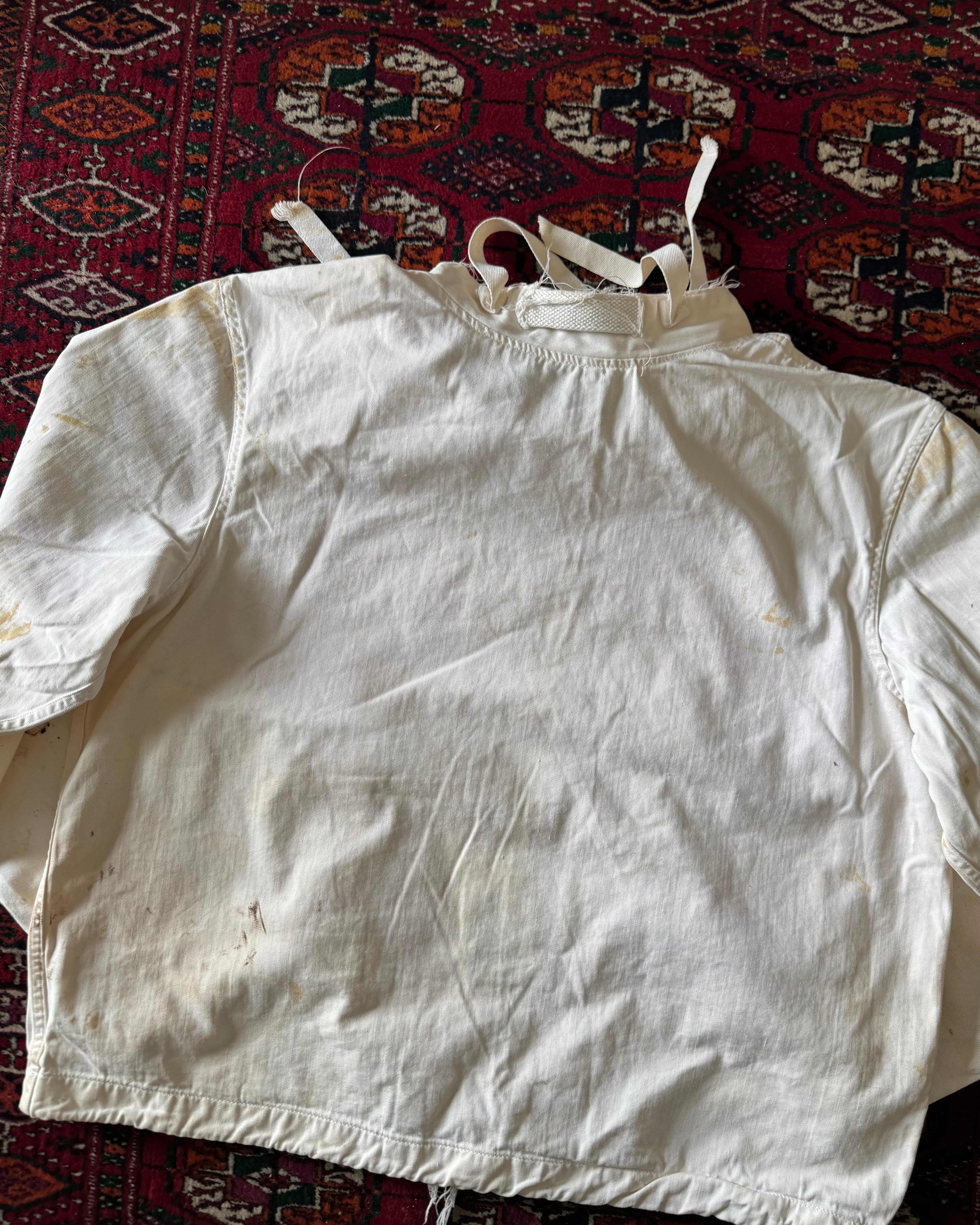 WW2 anorak smock gunner hoodie cut with paint splatter