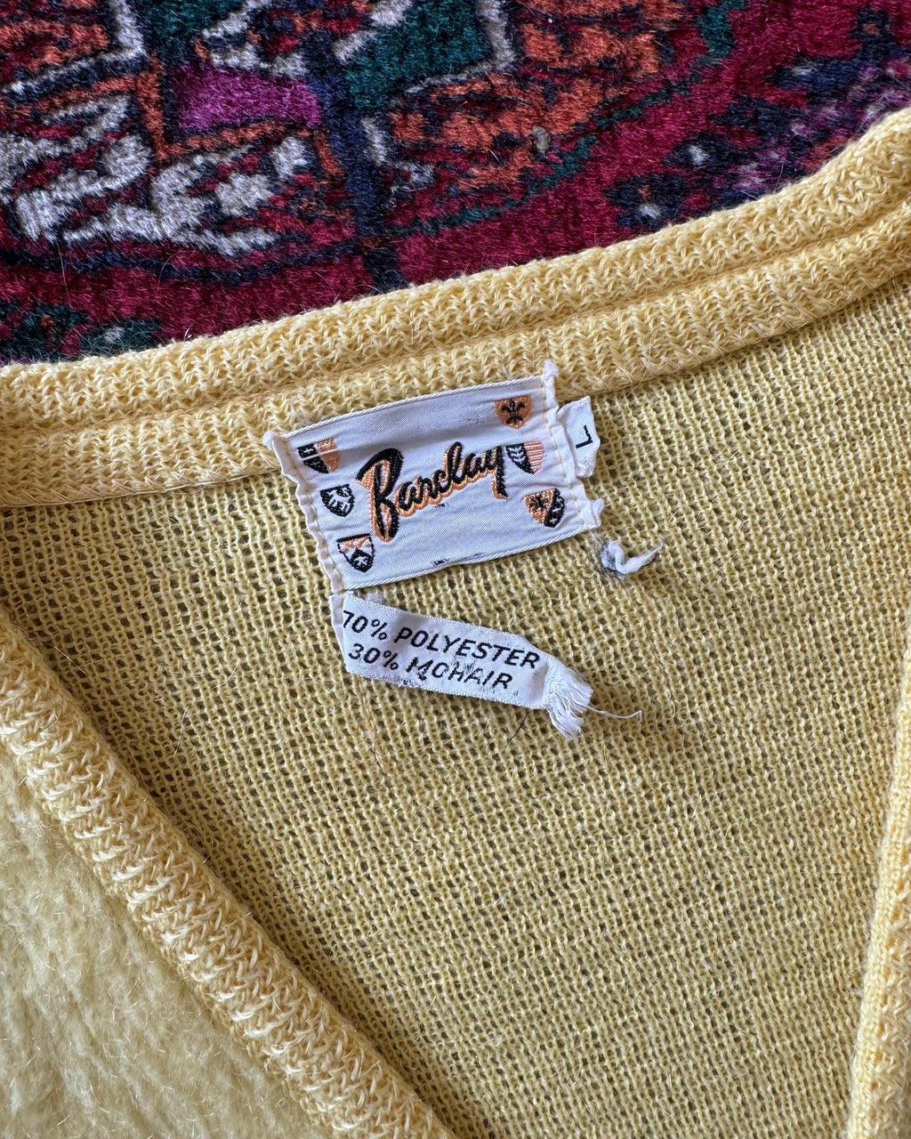 1960s yellow mohair cardigan