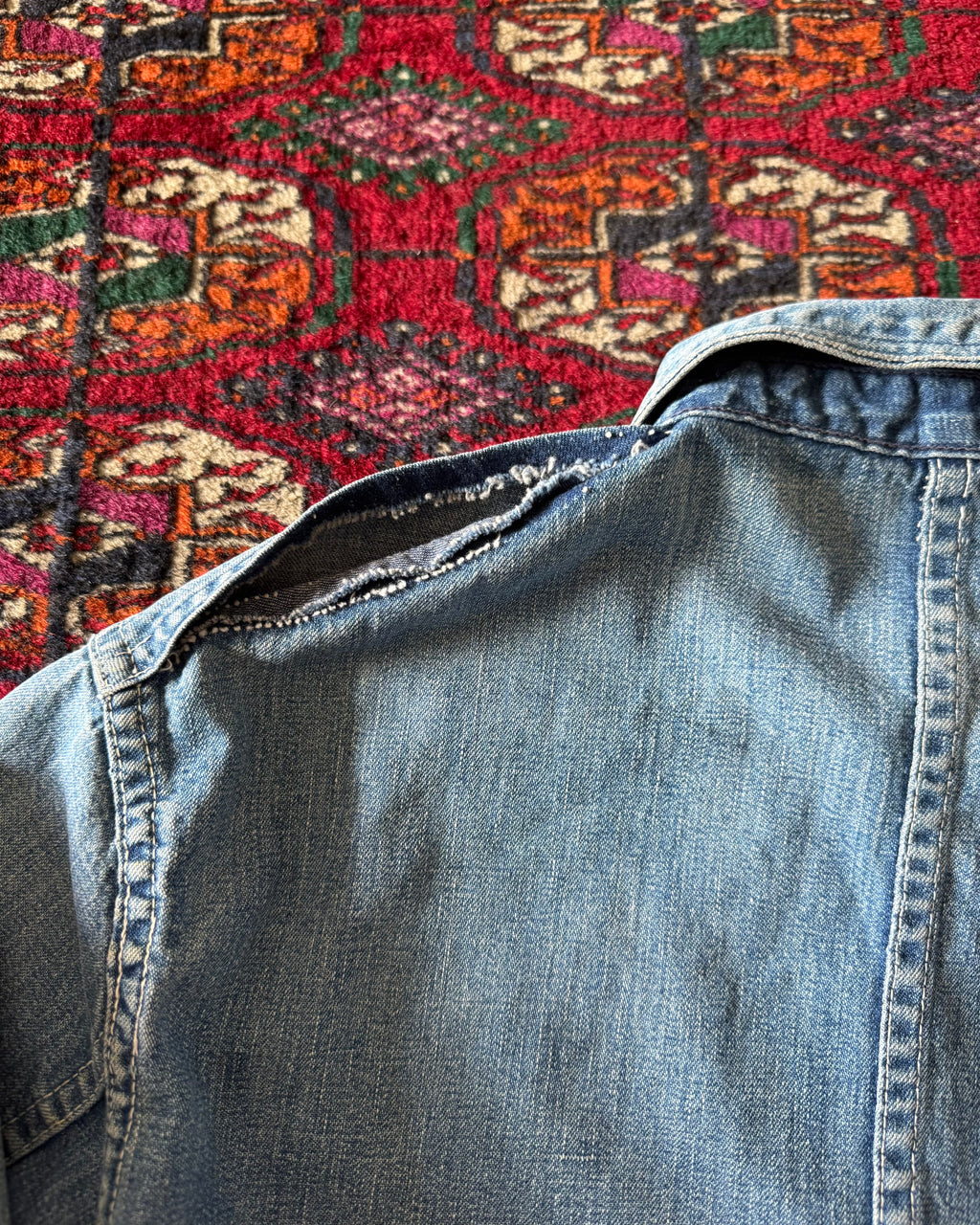 WW2 Denim Chore, laurel leaf donut buttons