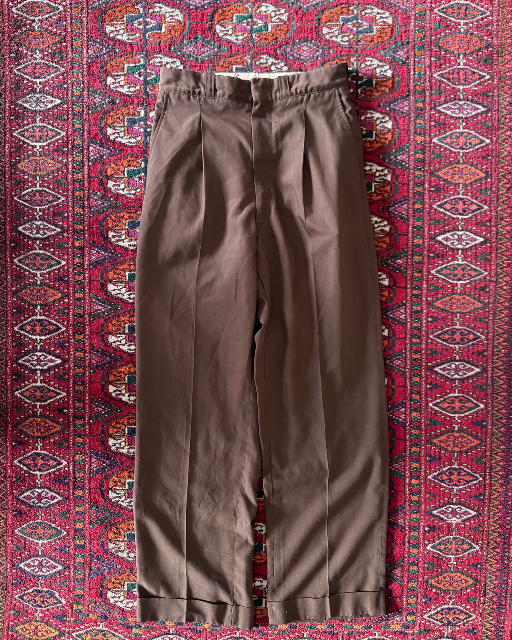 Vintage 1950s lion uniforms brown Rylon trousers￼