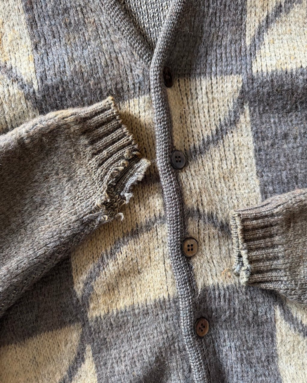 1960s blocked beat up mohair cardigan