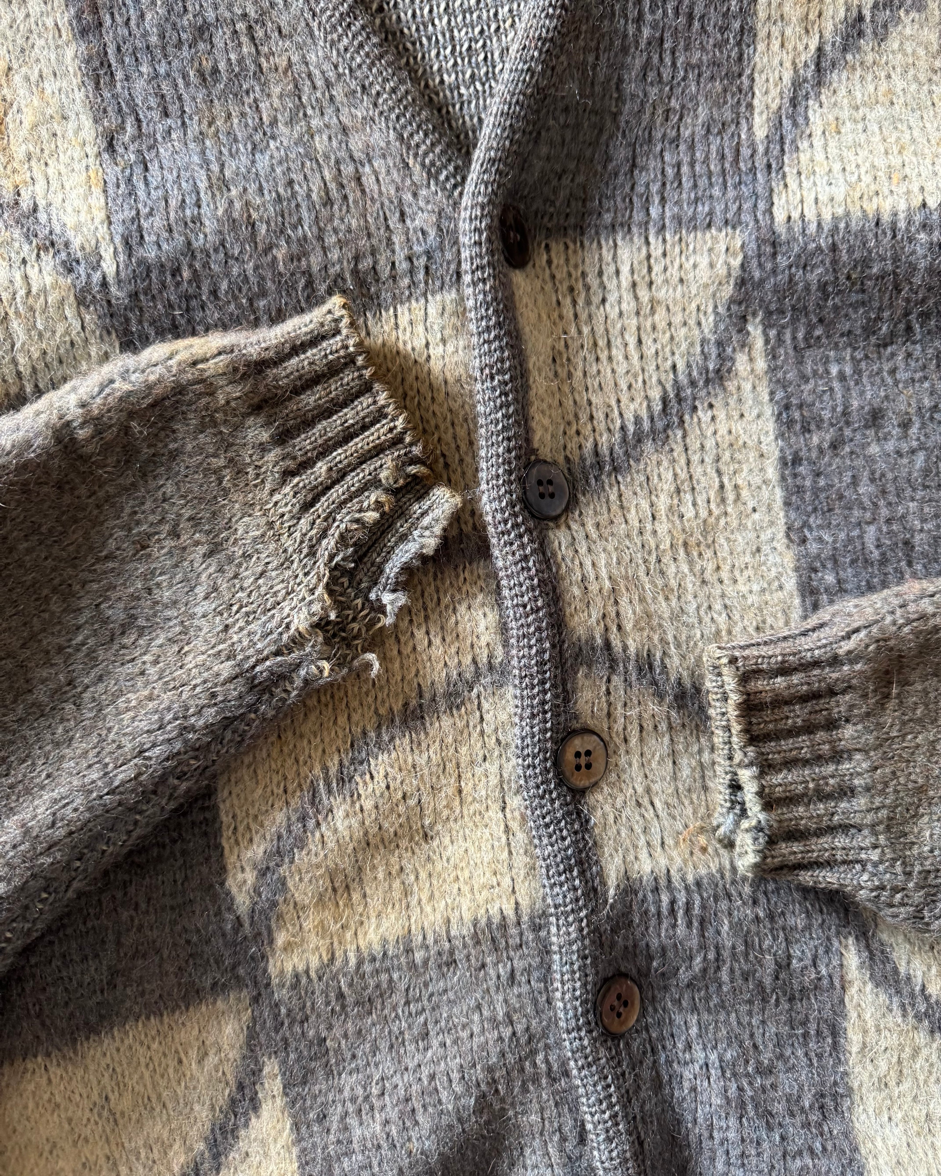 1960s blocked beat up mohair cardigan