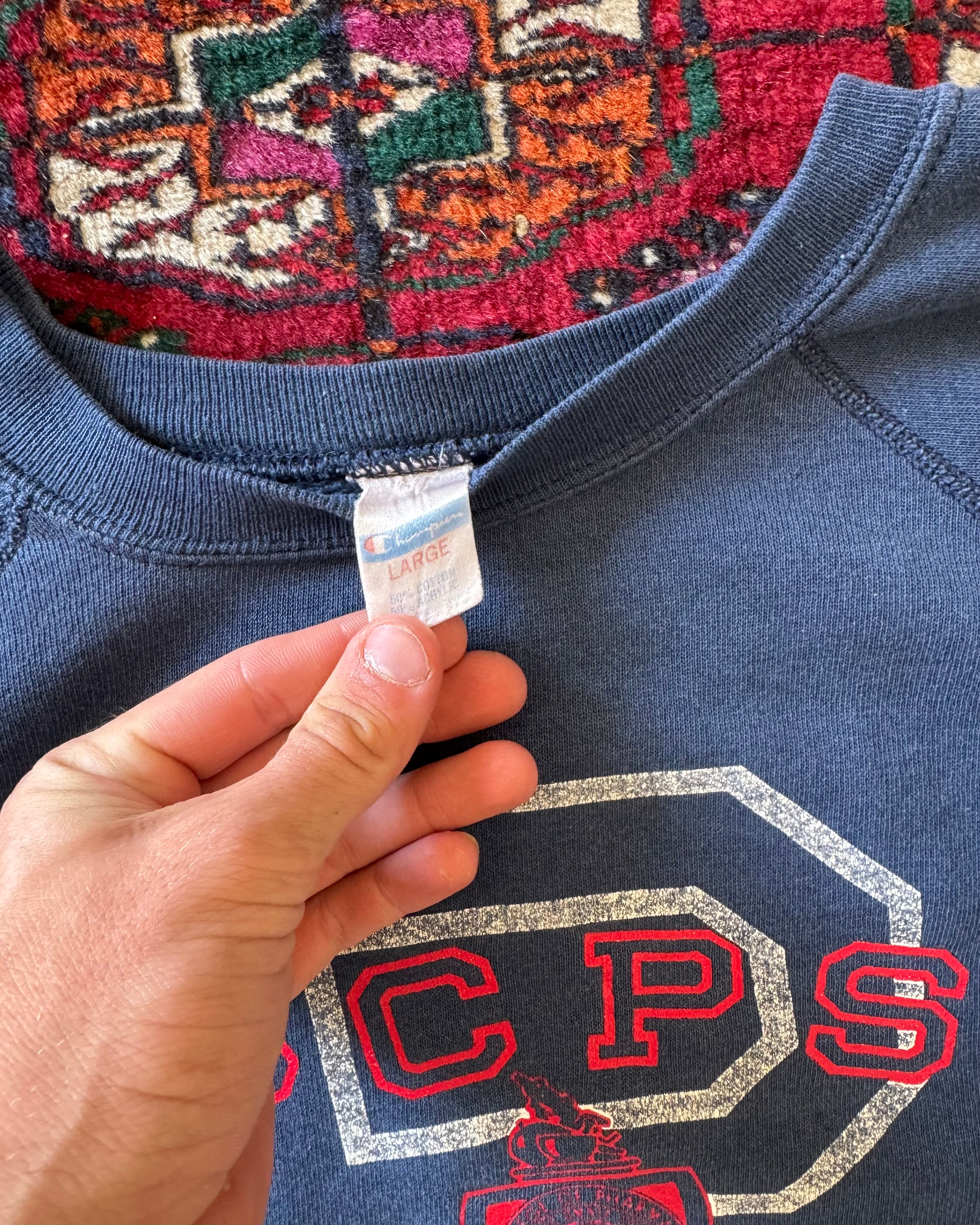 1970s/80s champion blue bar, Philadelphia College of pharmacy and science sweatshirt