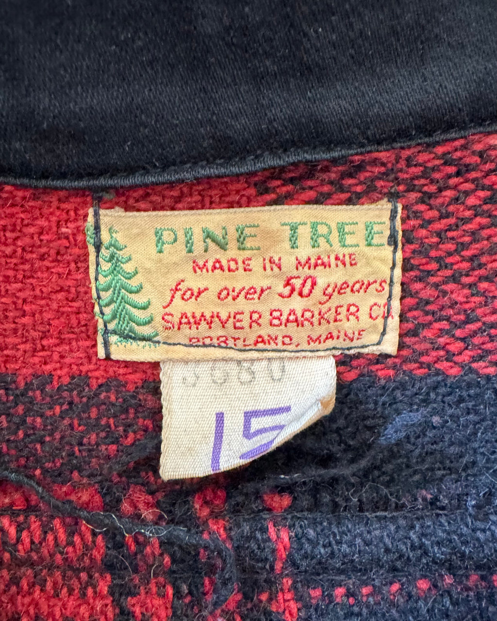 1950s Pine Tree buffulo plaid wool flannel