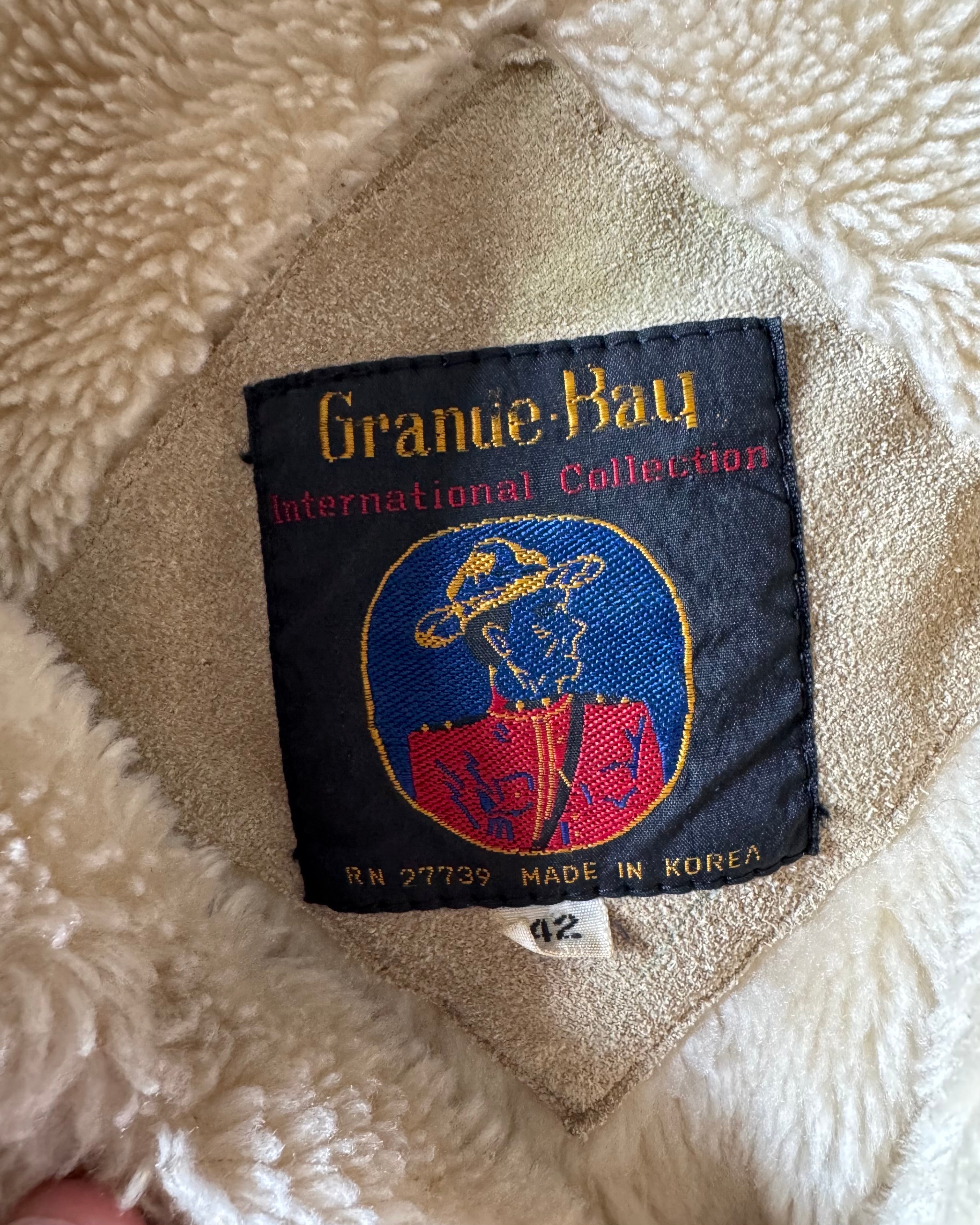 Vintage 1970s fur line suede trucker jacket