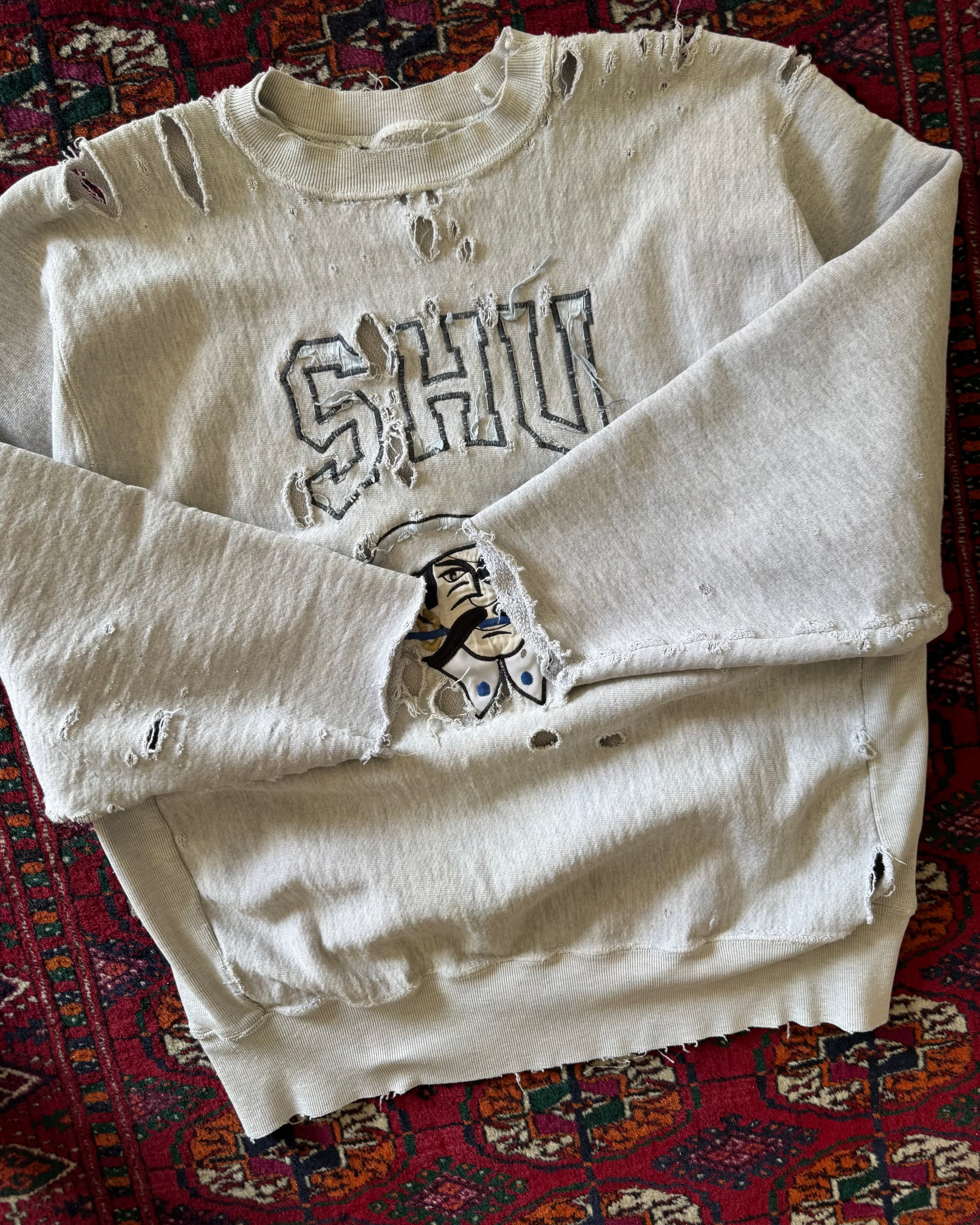 1980s SHU distressed sweatshirt
