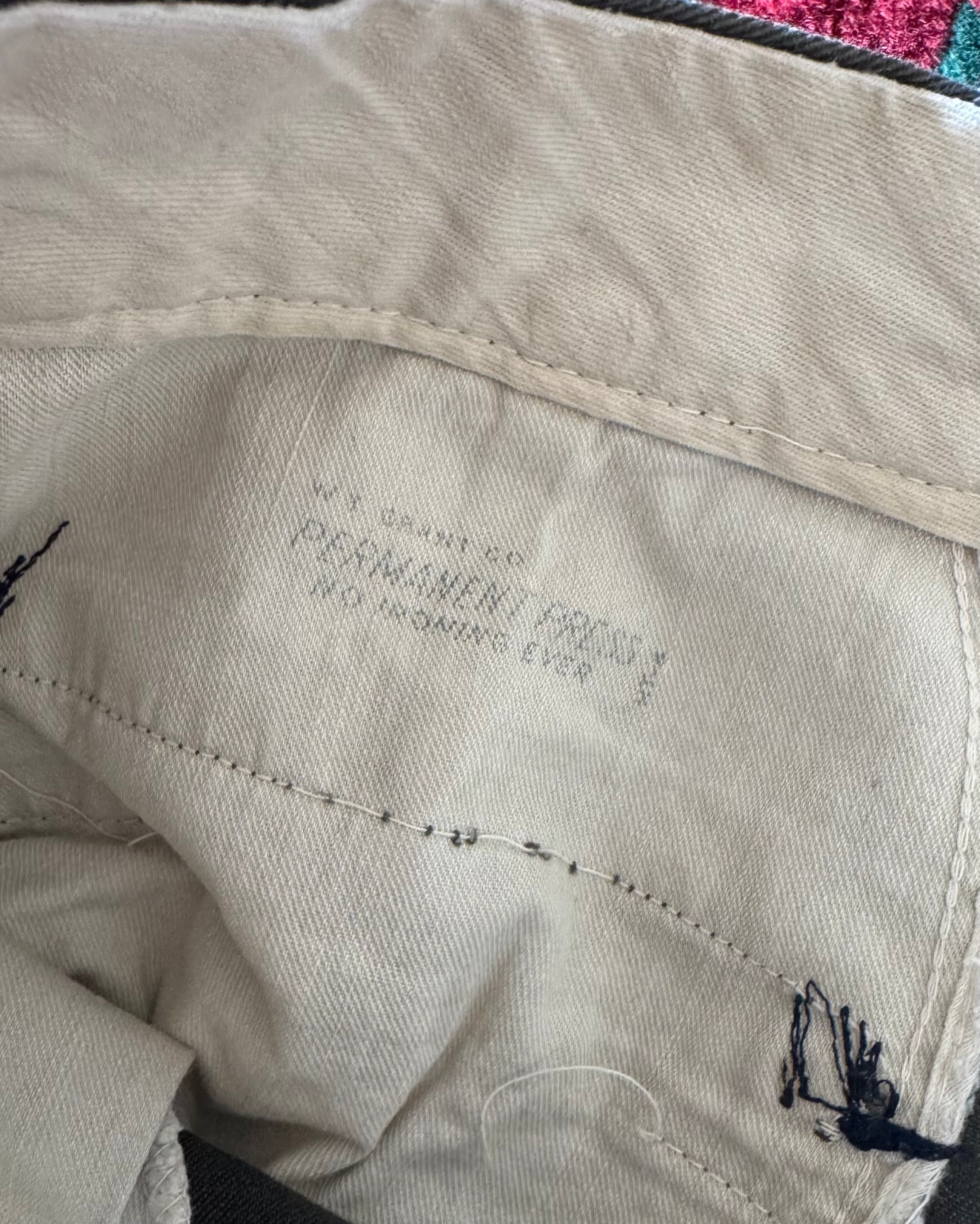 Vintage 1960s permanent press work pants with original repairs ￼