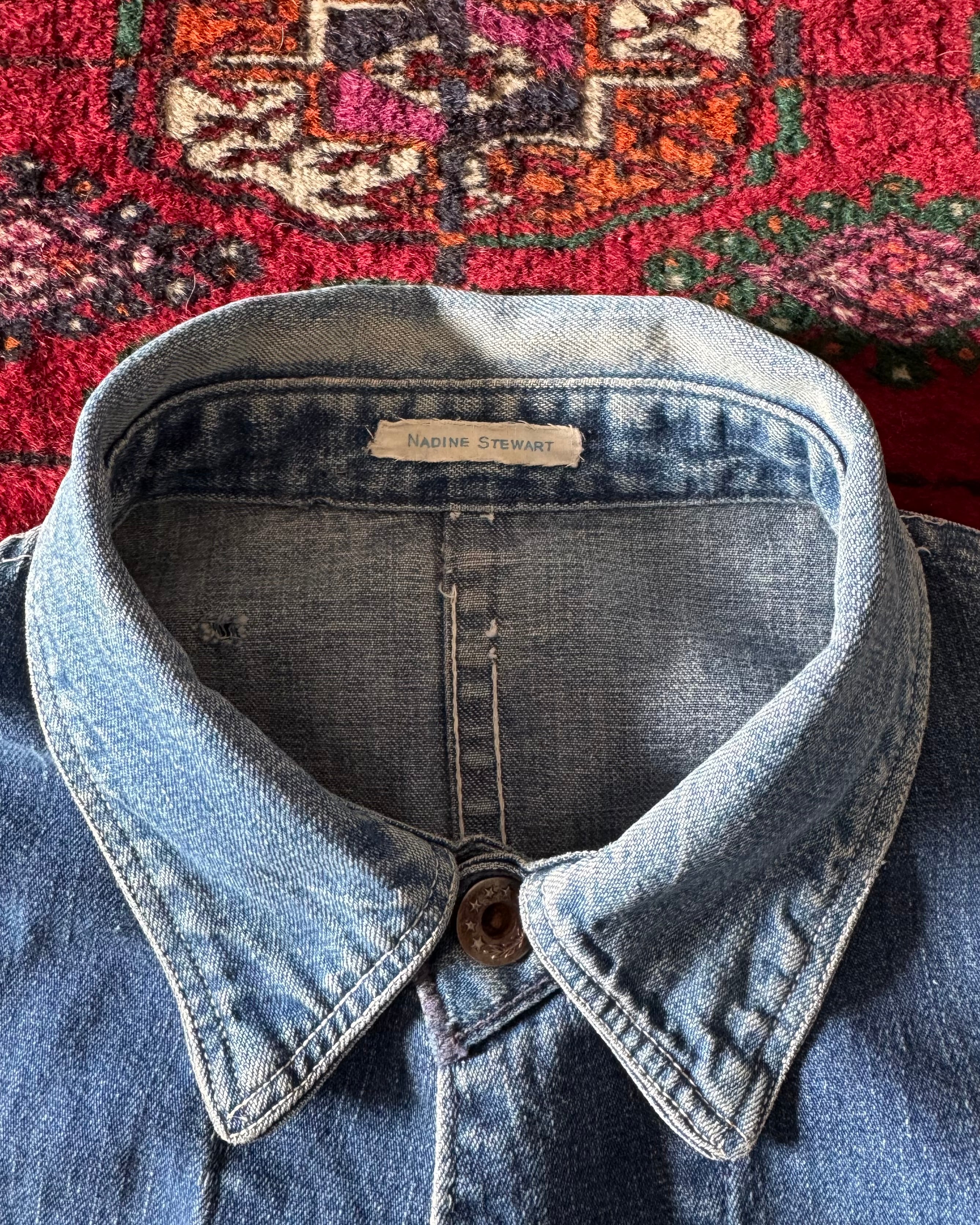 WW2 Denim Chore, laurel leaf donut buttons