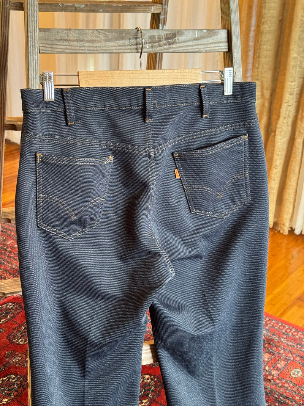 1970s Levi’s polyester blend boot cut orange tabs
