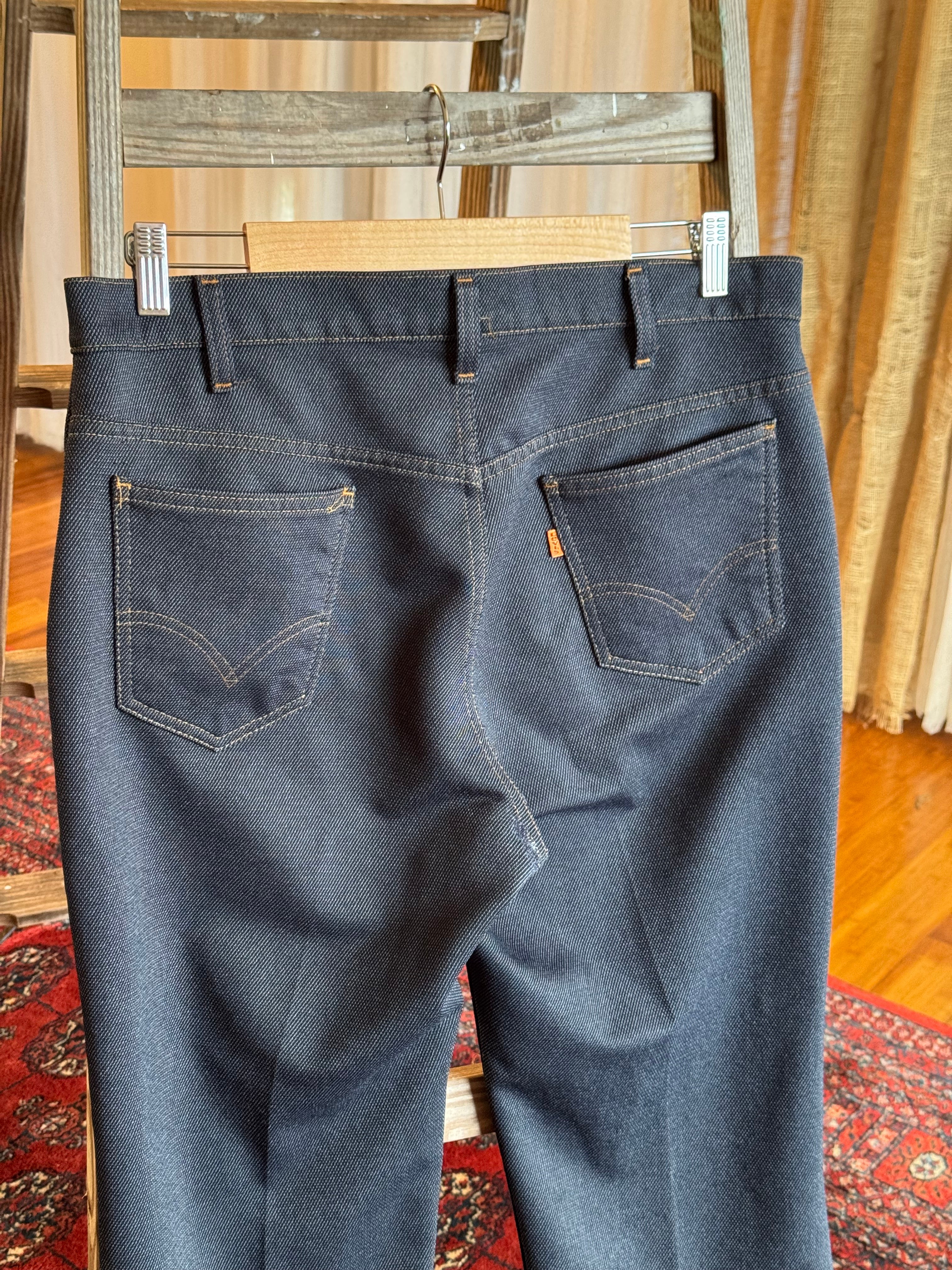 1970s Levi’s polyester blend boot cut orange tabs