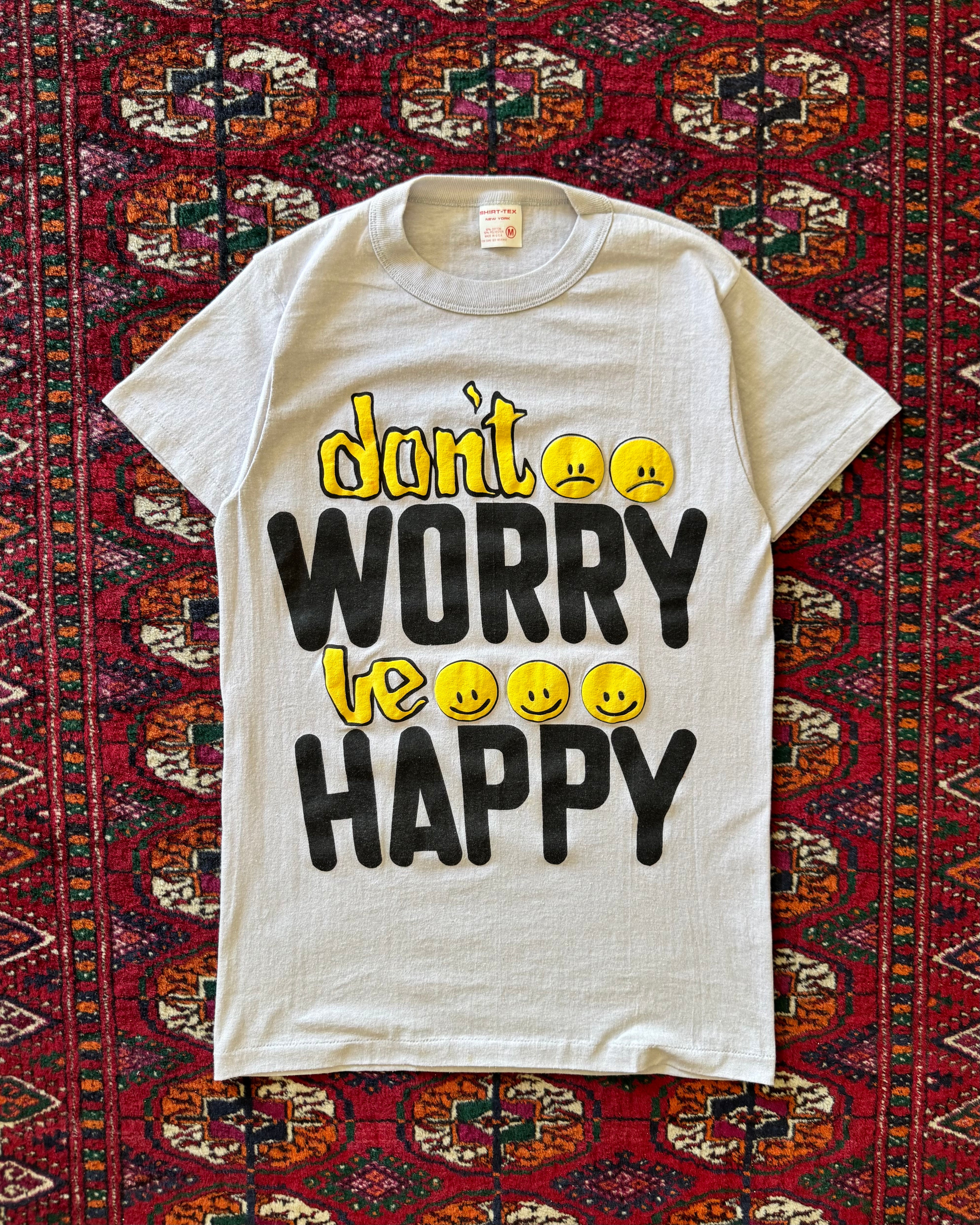 1980s don’t Worry be Happy puff print tee