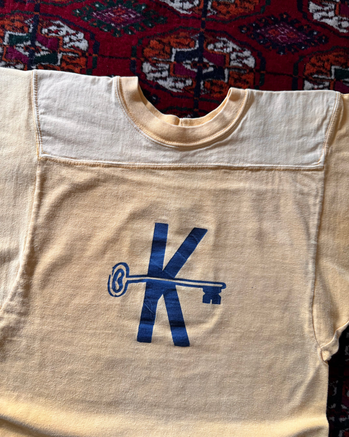 1970s faded yellow cotton jersey