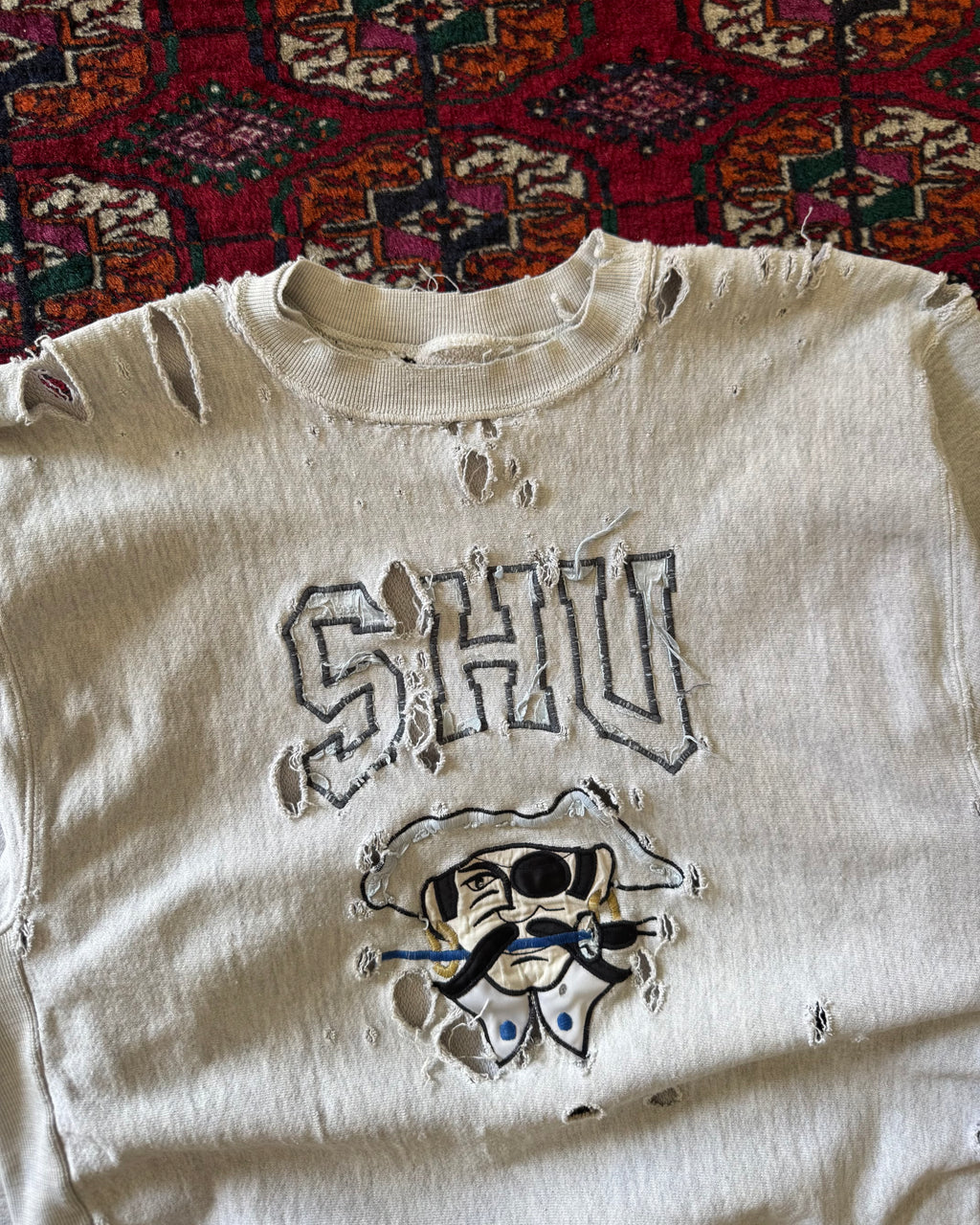 1980s SHU distressed sweatshirt