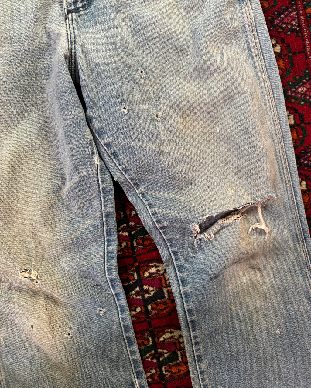 Vintage 1960s/70s wrangler faded distressed boot cut jeans