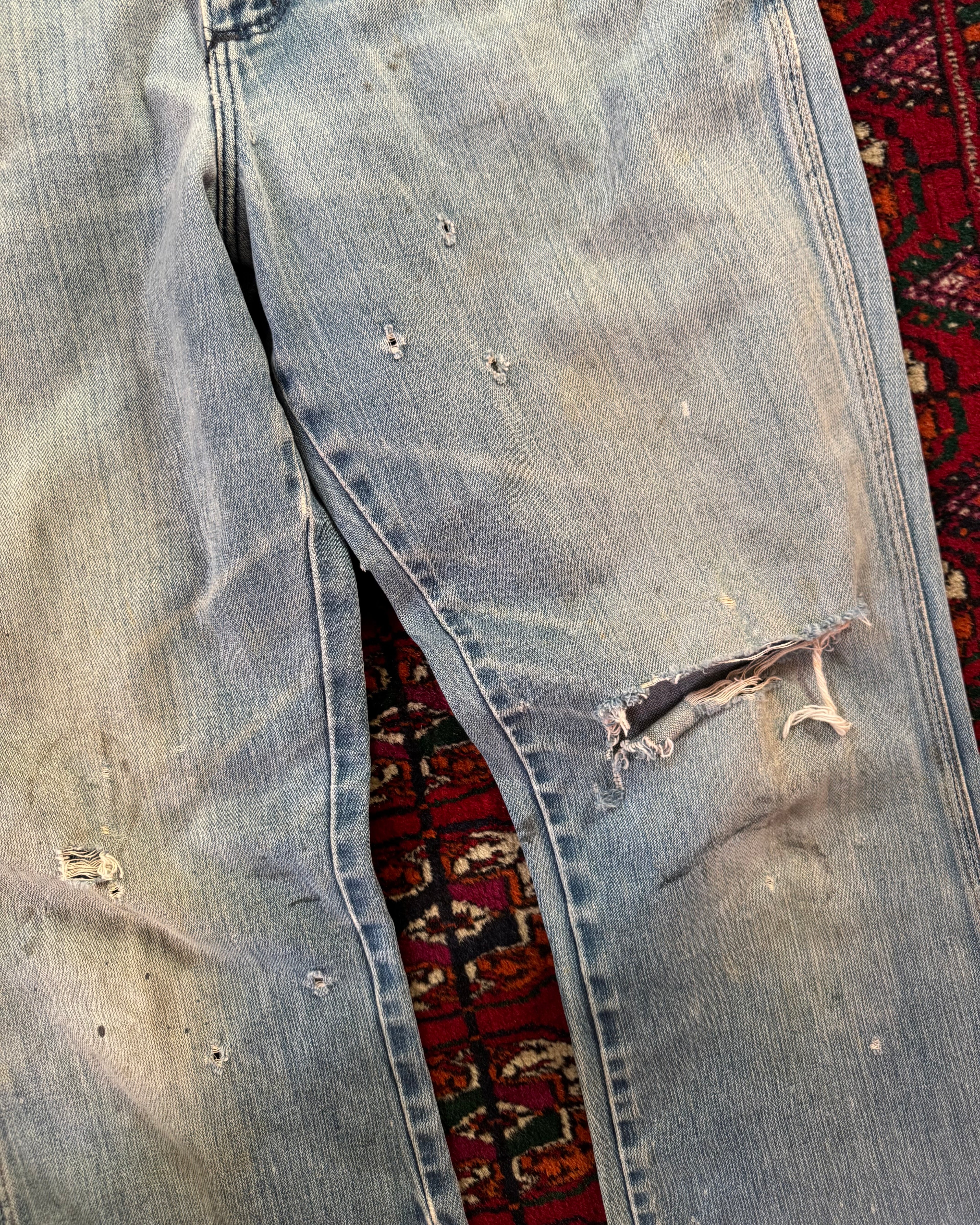 Vintage 1960s/70s wrangler faded distressed boot cut jeans